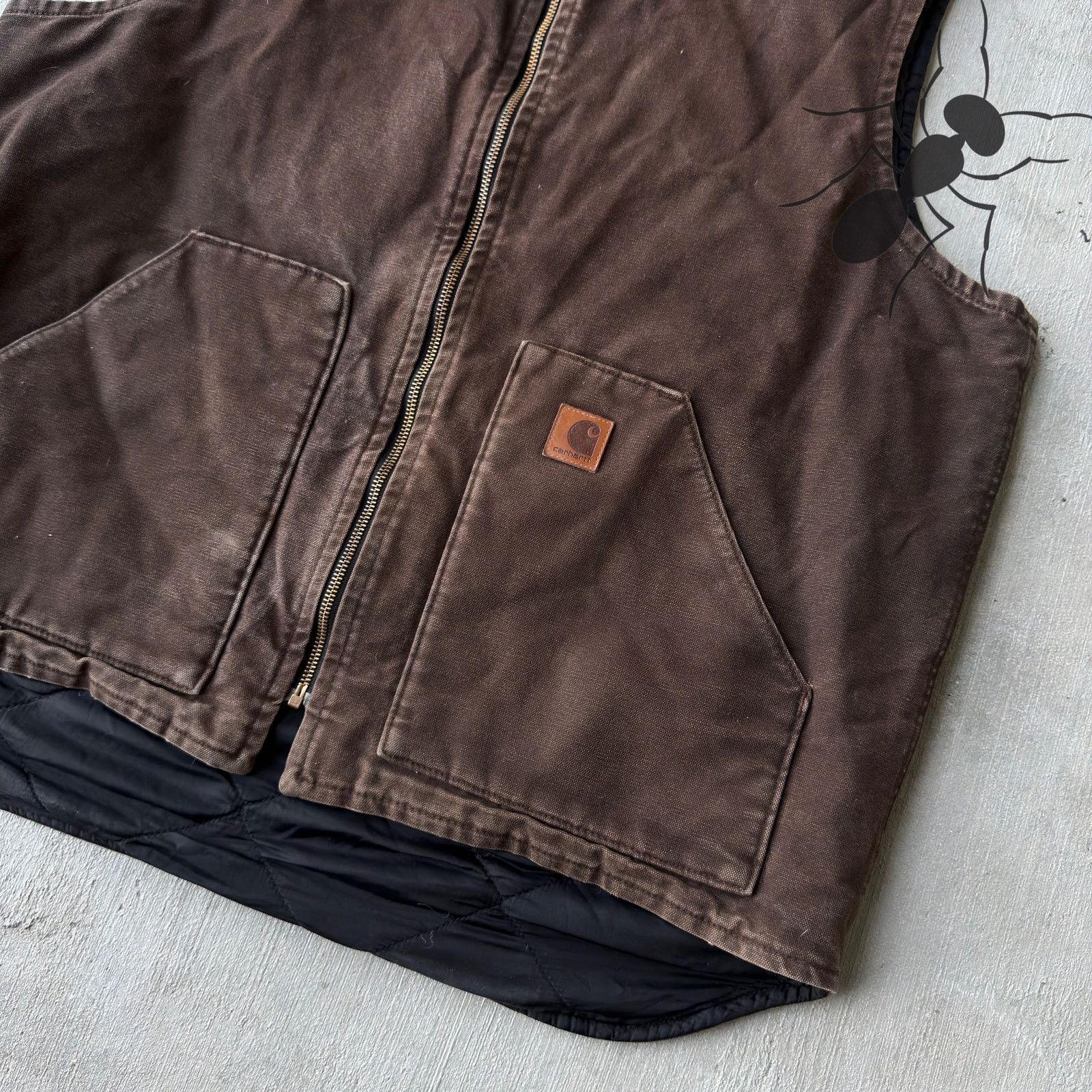 Carhartt × Vintage Vintage Y2K Carhartt V02 DKB brown work wear vest Size US XL / EU 56 / 4 - 2 Thumbnail