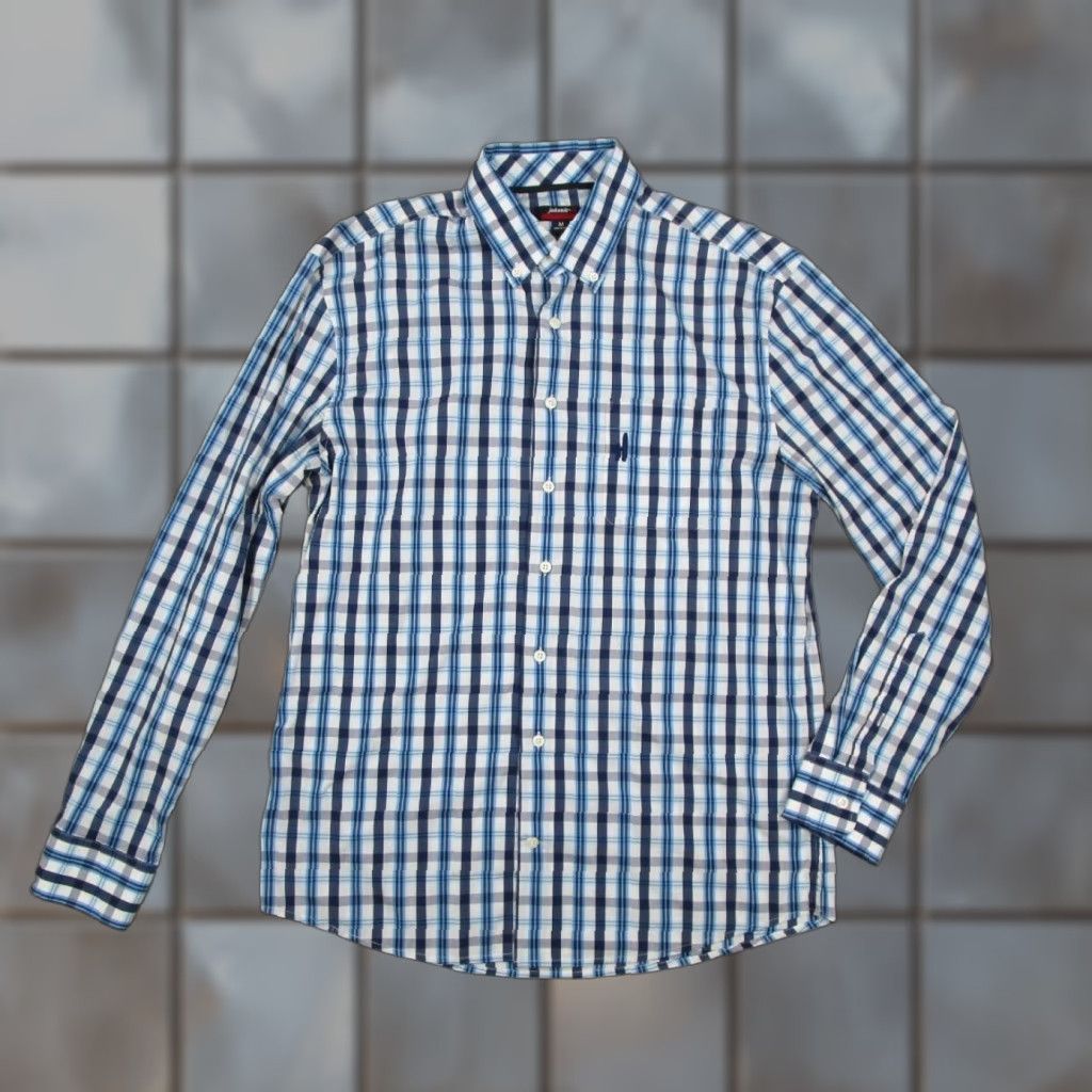 johnnie-O johnnie-O Shirt Men Medium Blue Check PREP-FORMANCE Button-Up Casual Work Size US M / EU 48-50 / 2 - 1 Thumbnail
