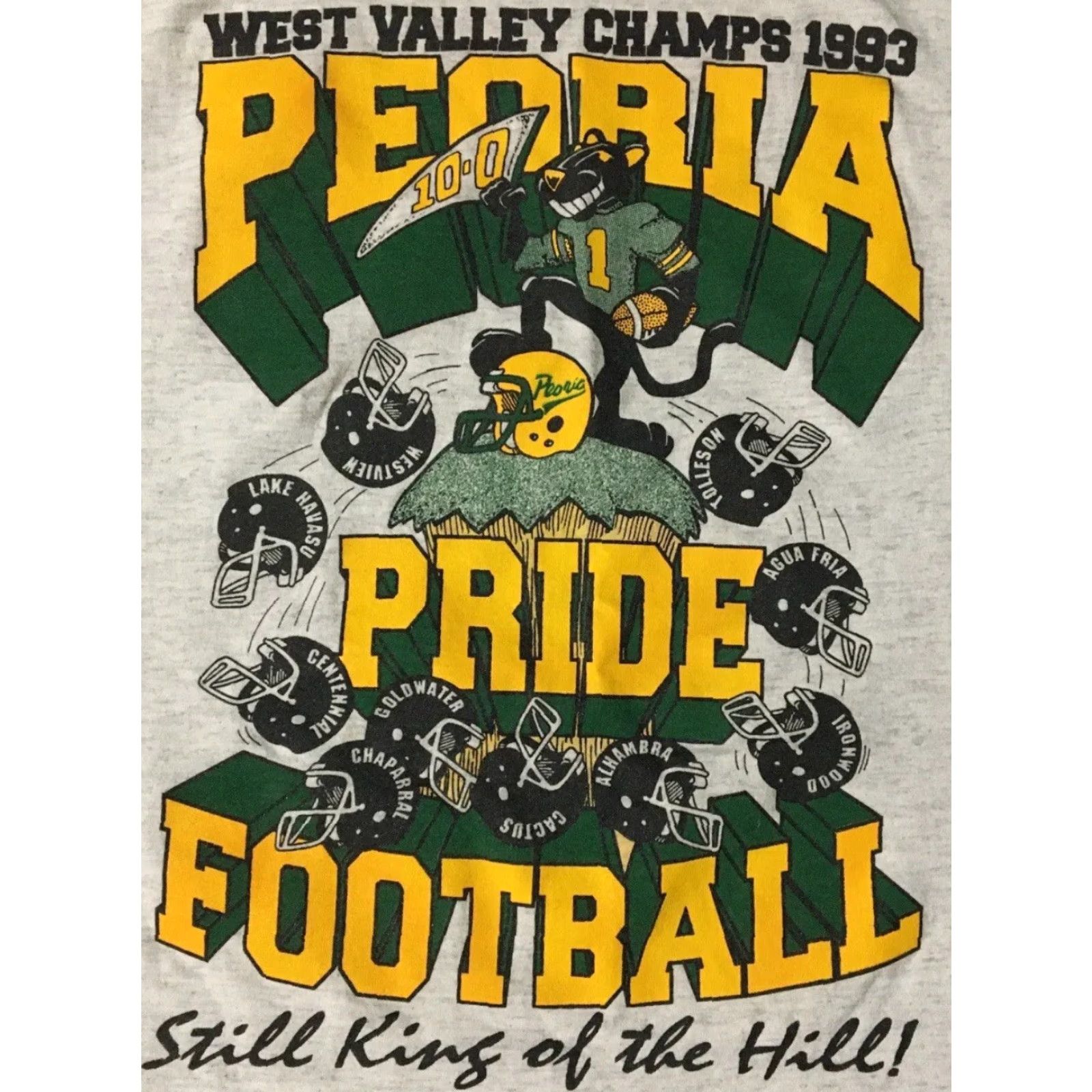 Champion VINTAGE 90s Peoria School Panther Football Champions Faded Shirt XL Gray Nike? Size US XL / EU 56 / 4 - 2 Thumbnail