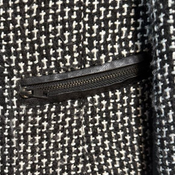 Sandro Sandro Tweed Moto Jacket Black & White Size L Size L / US 10 / IT 46 - 7 Thumbnail