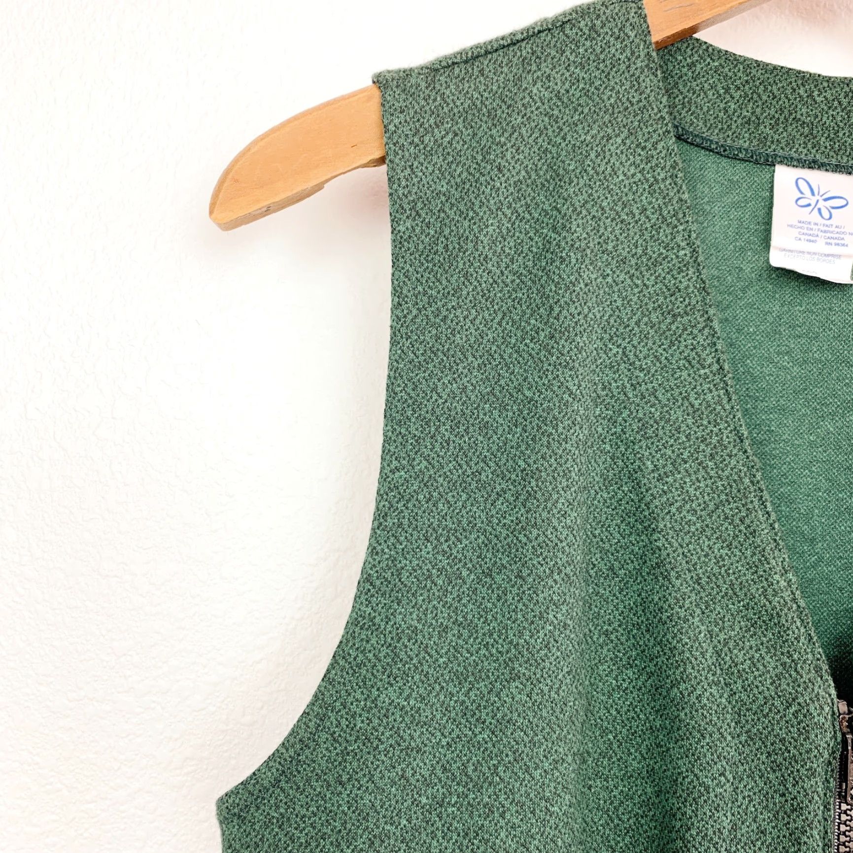 Vintage WEEKENDERS Vest Womens Small Green Sleeveless Zip Up Marled Black Weekenders Vest Shirt? Size S / US 4 / IT 40 - 4 Thumbnail
