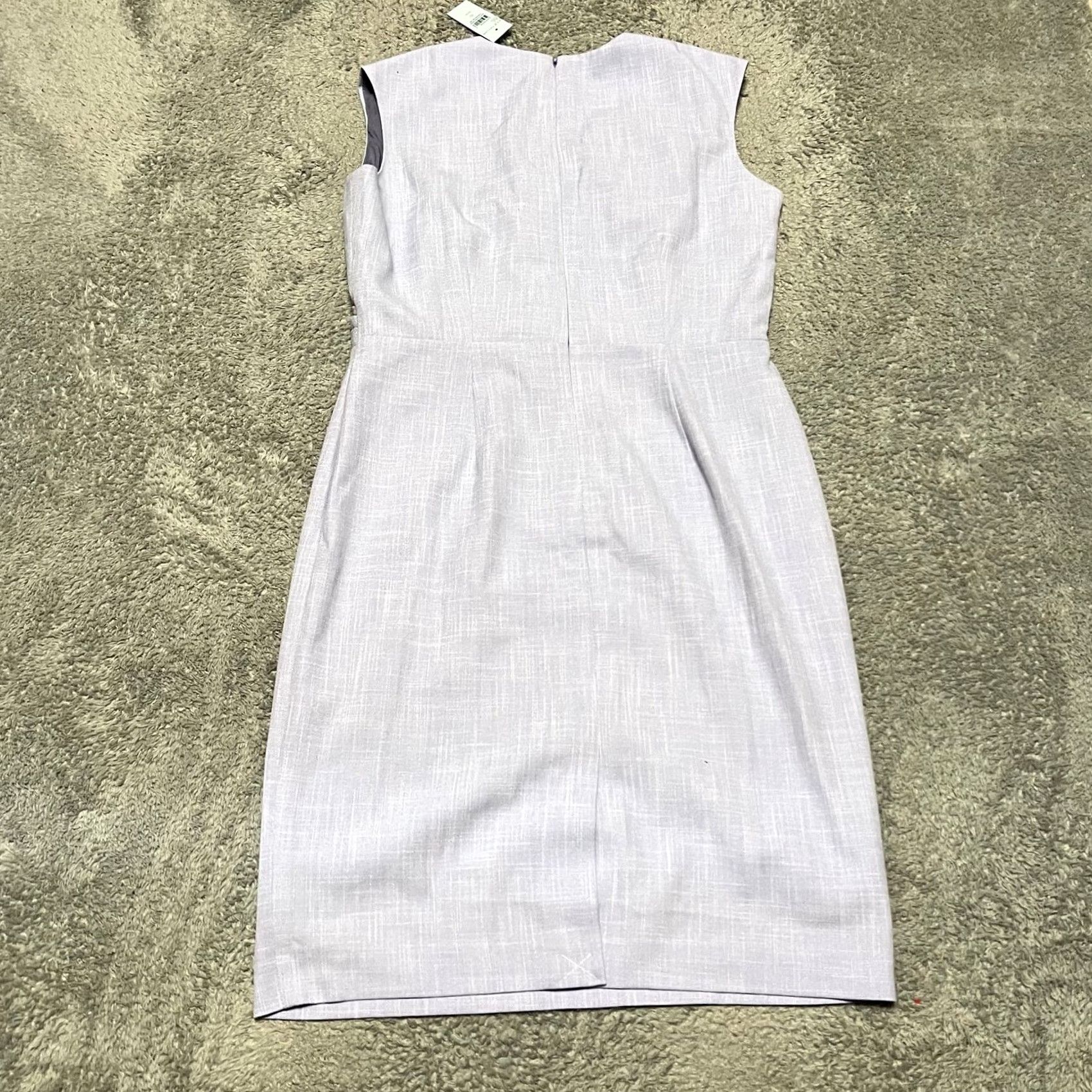Ann Taylor Ann Taylor Dress Women 10P Petite Side Tuck Sleeveless Faux Wrap Sheath Knee Purple Mens? Size L / US 10 / IT 46 - 3 Thumbnail