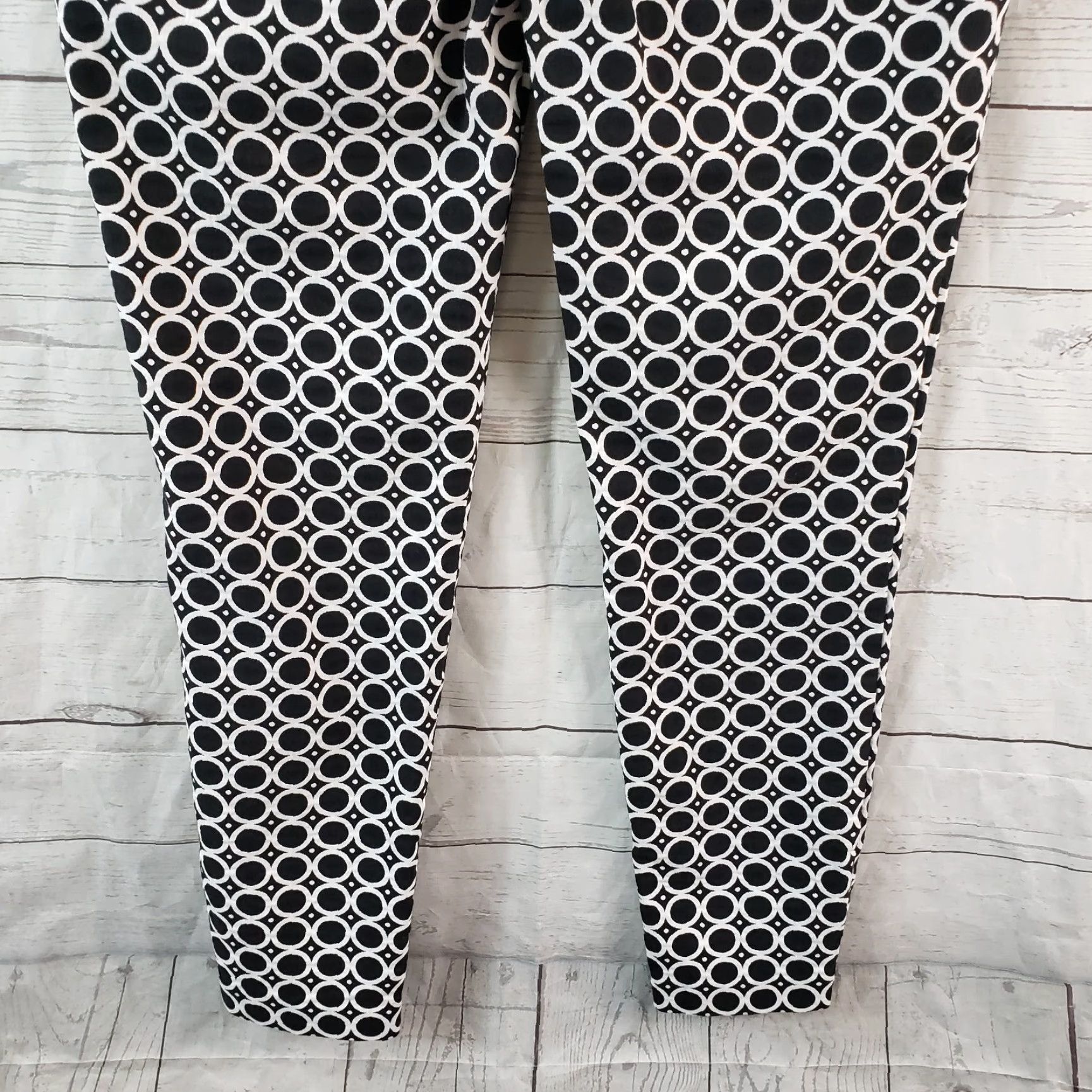 Joseph Ribkoff Joseph Ribkoff Womens Pants Pull On Skinny 8 Black Geometric Mid Rise Size 30" / US 8 / IT 44 - 5 Thumbnail