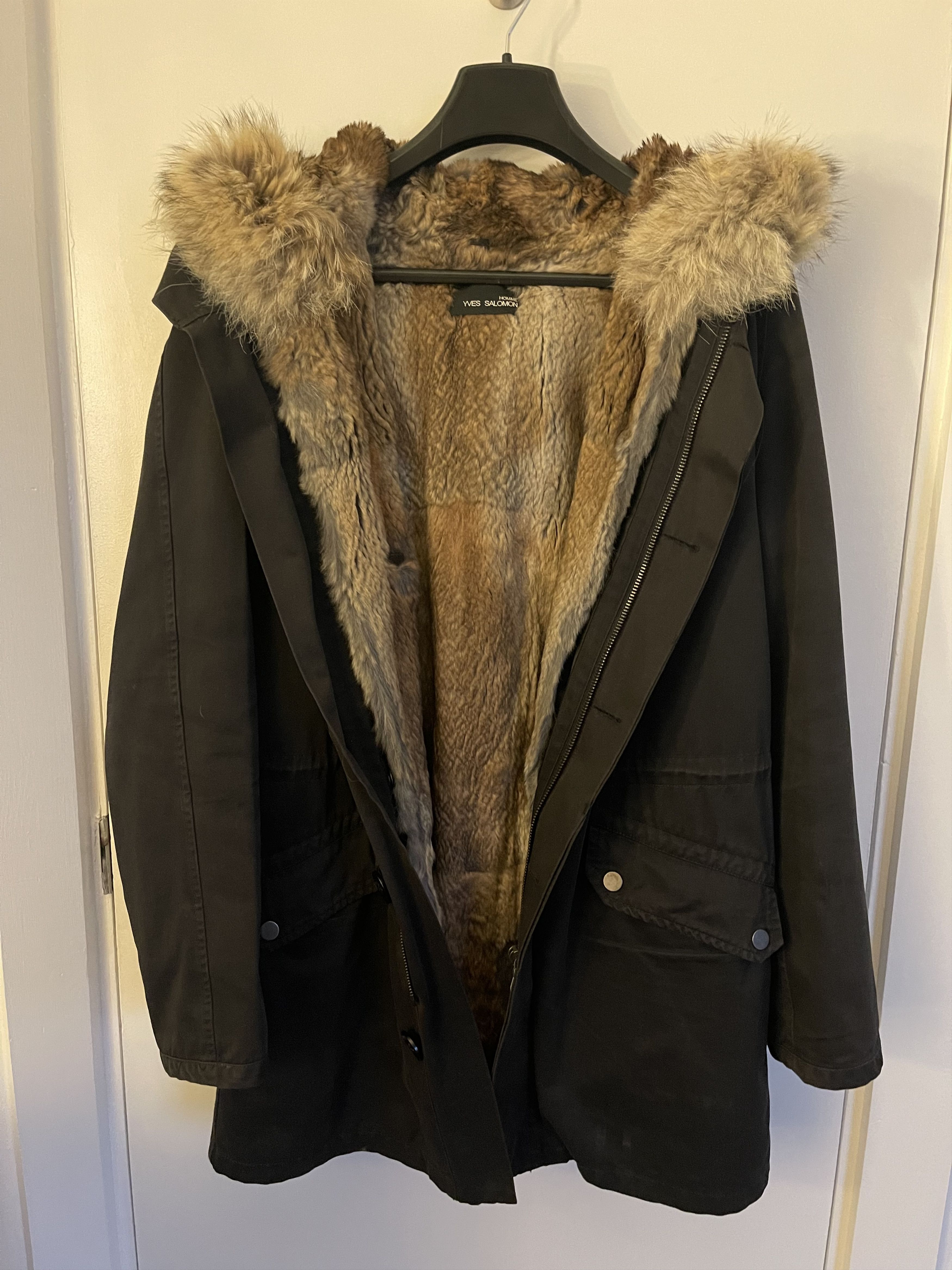 YS long fur parka with fur hood