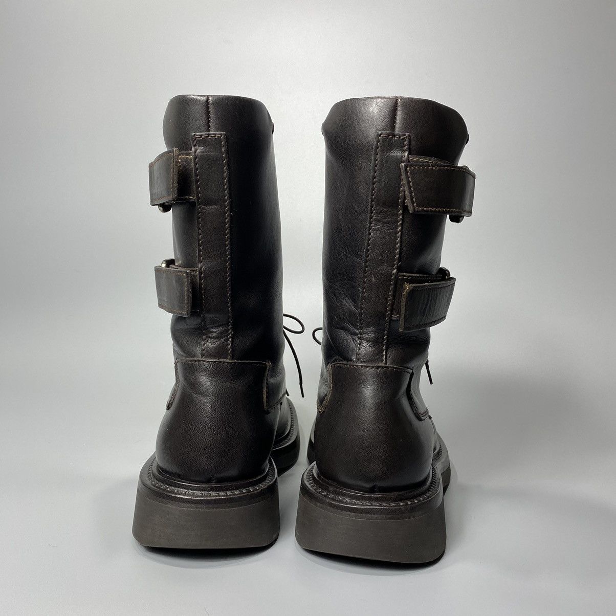 Prada FW99 Double Strapped Square Toe Boots (RUNWAY) Size US 6 / EU 39 - 12 Thumbnail