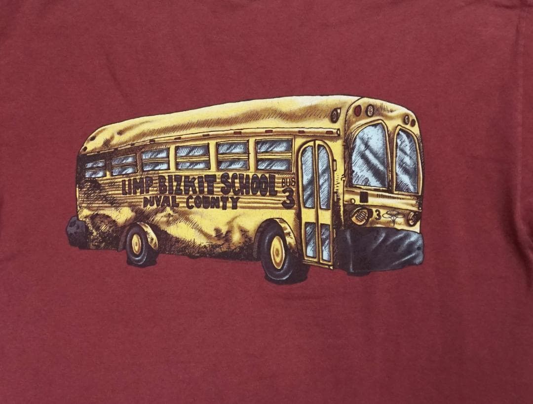Vintage 90's Limp Bizkit School Bus Tシャツ ビンテージ Size US L / EU 52-54 / 3 - 5 Thumbnail