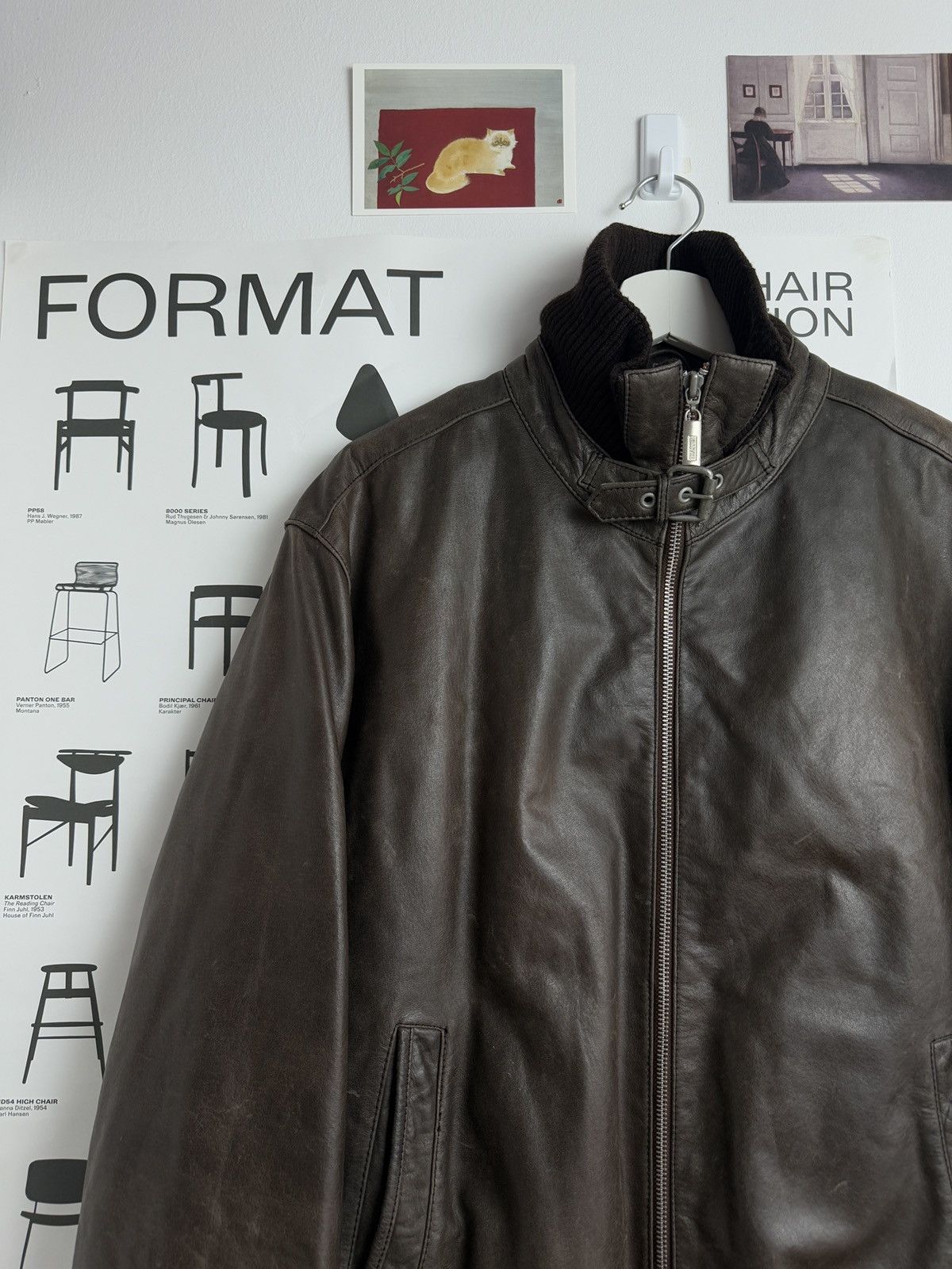Other Vintage heavy boxy leather bomber jacket L archive army rare Size US L / EU 52-54 / 3 - 6 Thumbnail