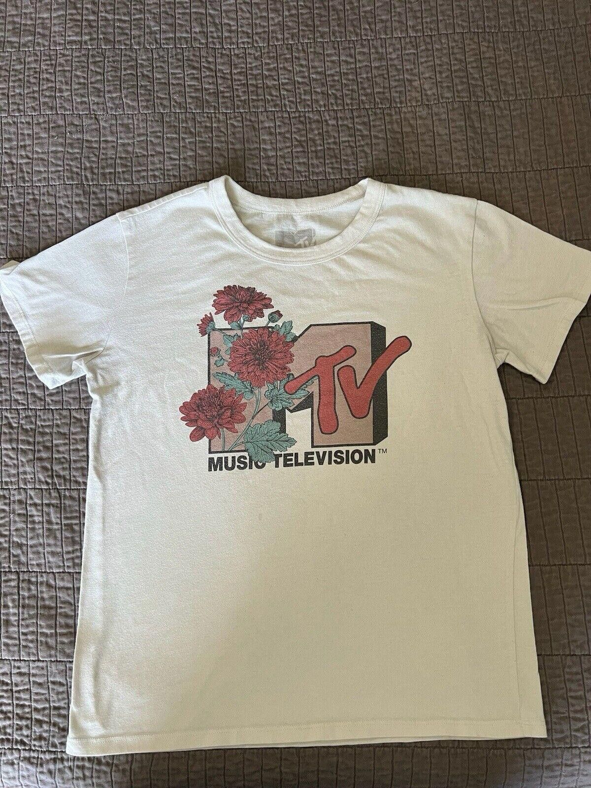 Mtv MTV Music Television T Shirt Flowers 2020 SZ SMALL Size S / US 4 / IT 40 - 1 Thumbnail