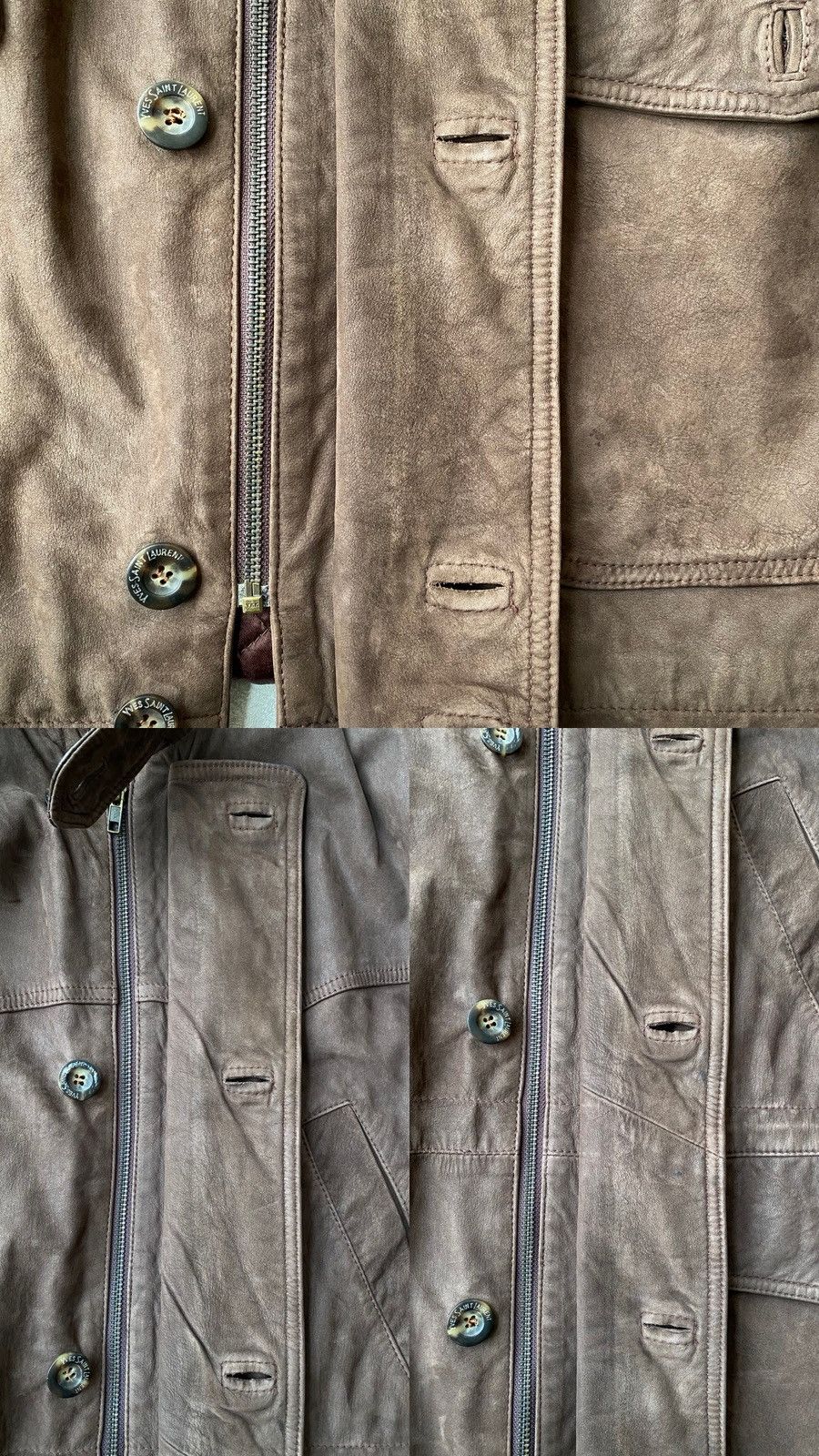 Yves Saint Laurent Vintage Yves Saint Laurent Leather Hunting Suede Jacket Size US XL / EU 56 / 4 - 22 Thumbnail