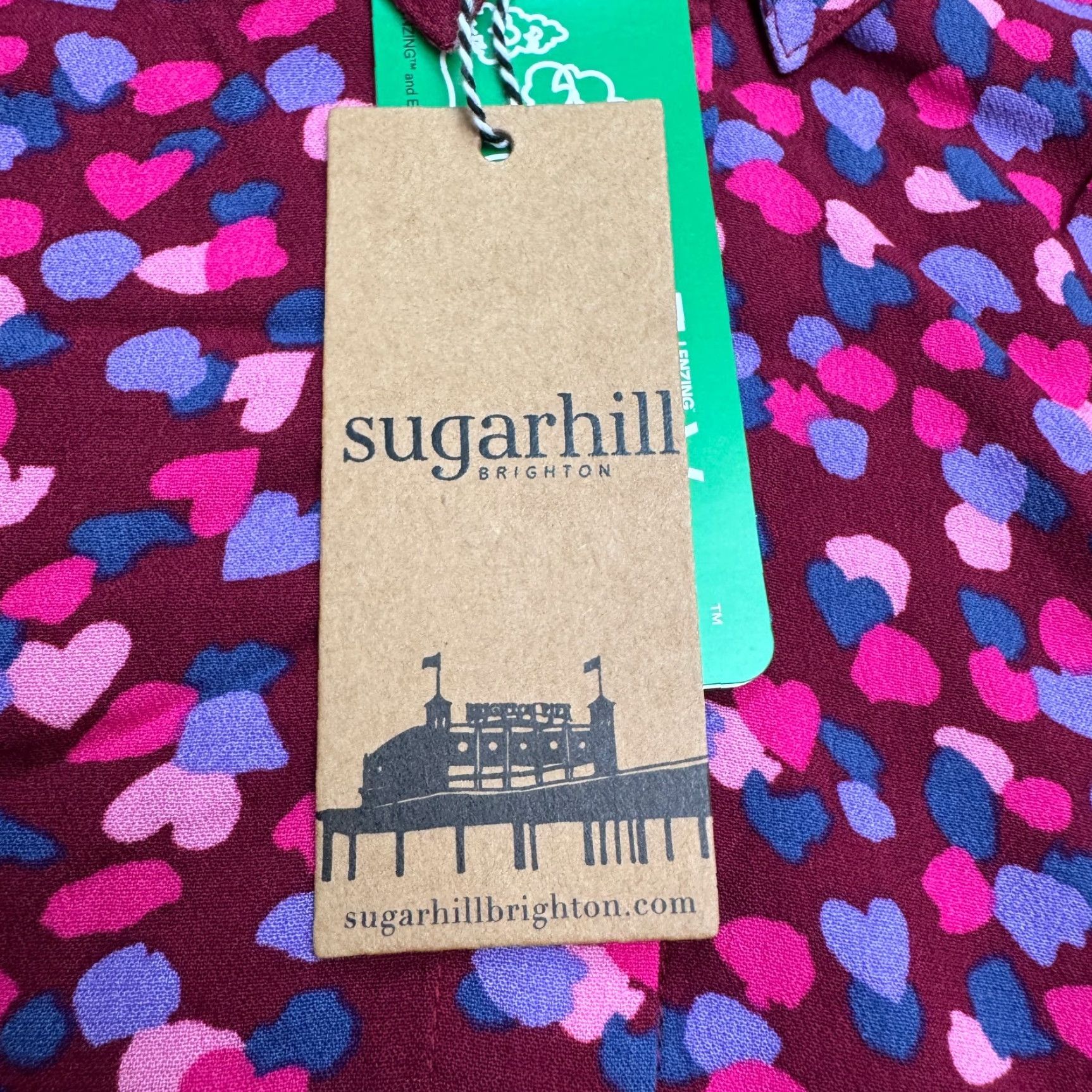 Vintage SUGARHILL BRIGHTON Button-Up Shirt Women 8 Burgundy Confetti Petal Long Sleeve Casual NWT Size M / US 6-8 / IT 42-44 - 5 Thumbnail