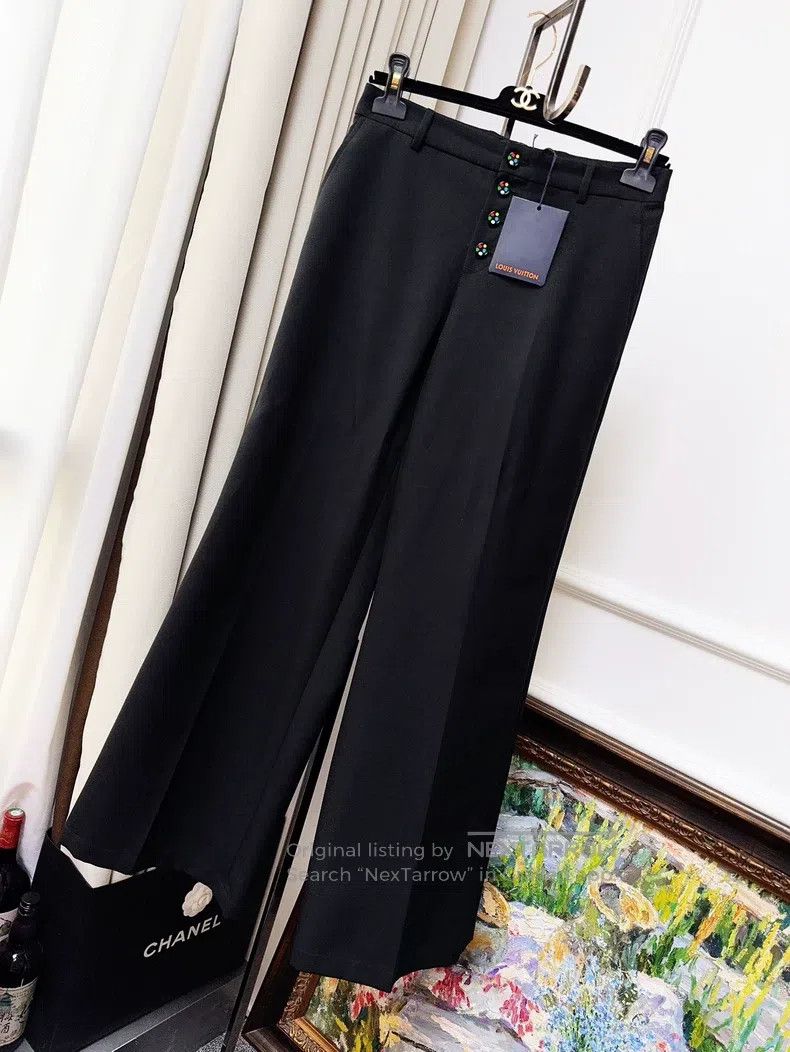Louis Vuitton Louis Vuitton Yayoi Kusama Co-branded Black Wide Leg Pants Size US 34 / EU 50 - 1 Thumbnail