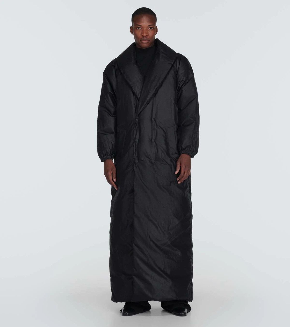 Saint Laurent Paris o1rshd1 Canvas Tech Maxi Coat in Black Size US M / EU 48-50 / 2 - 1 Thumbnail