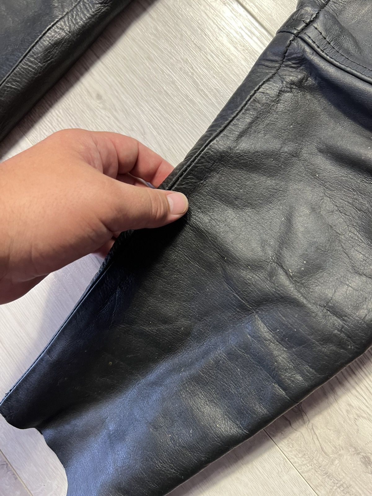 Genuine Leather Vintage Western Biker Leather Cowboy Bondage Pants Size M Size US 32 / EU 48 - 12 Thumbnail