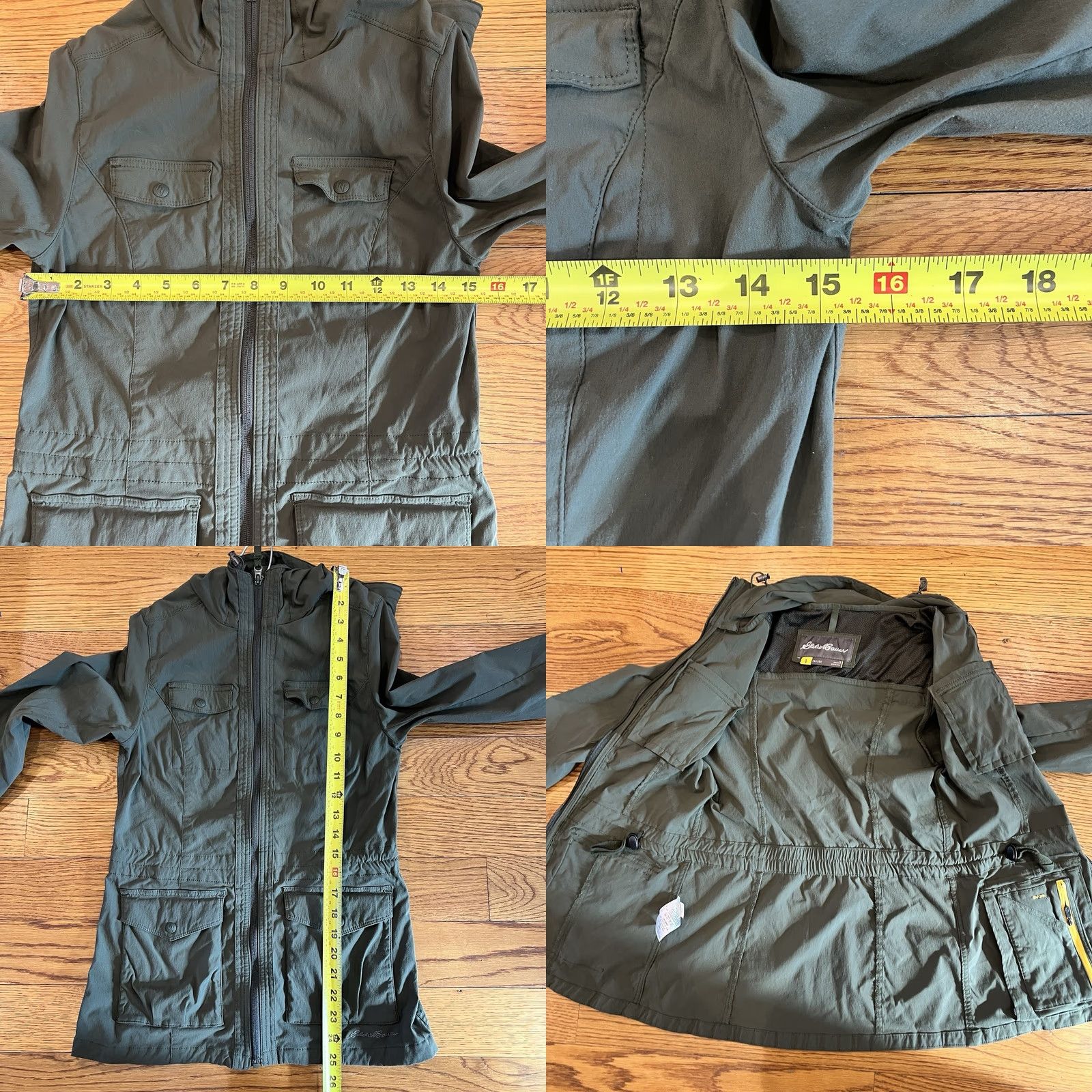 Eddie Bauer VINTAGE? No. Eddie Bauer Womens Travex Cargo Jacket Small Hooded Nylon Stretch Travel Shirt? Size S / US 4 / IT 40 - 8 Thumbnail