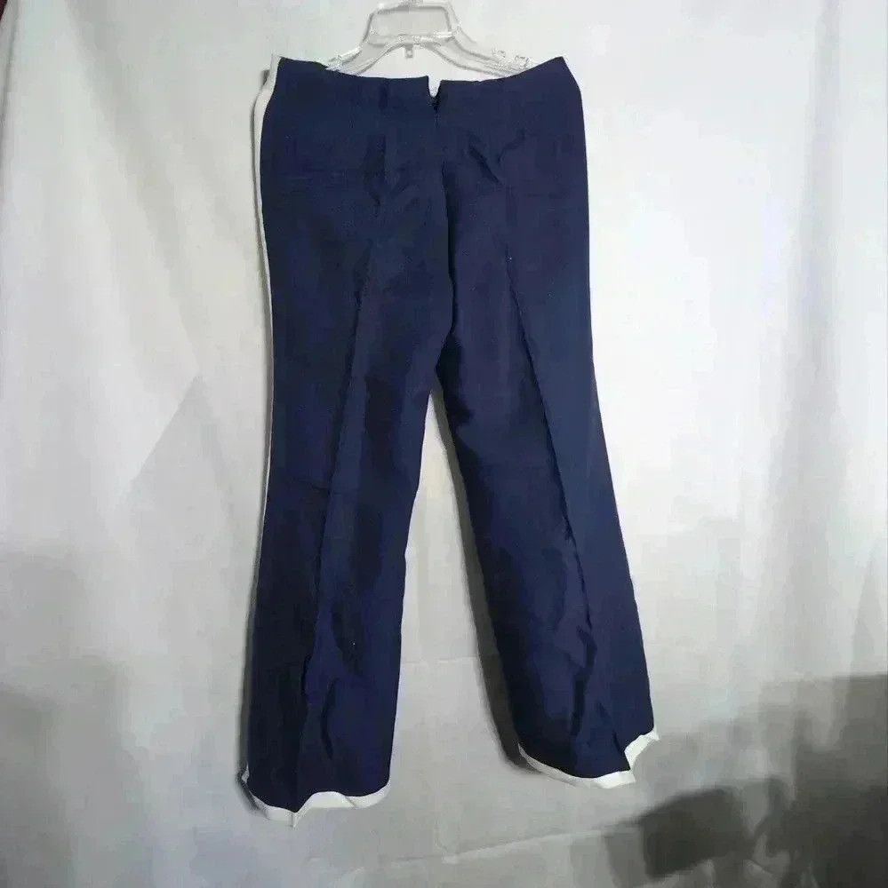 Vintage 1970s Elli by Europe Craft Women's Woven Pants Blue w White Size 32" / US 10 / IT 46 - 3 Thumbnail