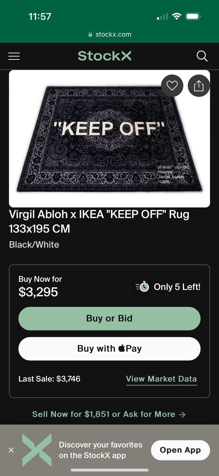 Off-White Virgil Abloh x IKEA Keep Off Rug Size ONE SIZE - 4 Thumbnail
