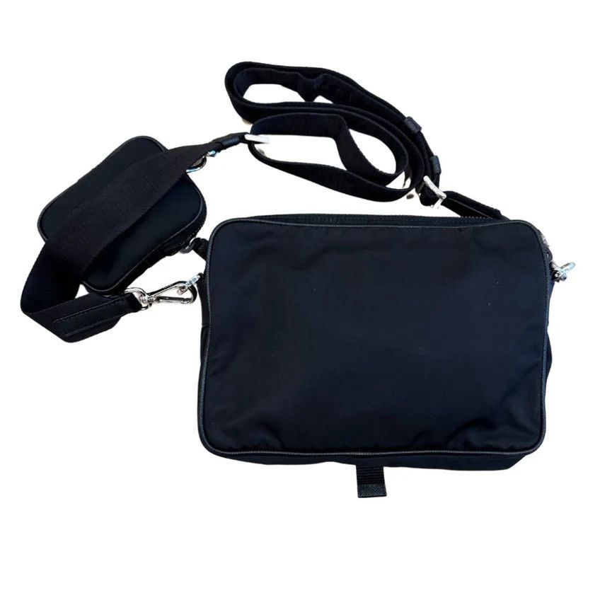 Prada Prada Re-Nylon and Saffiano Leather Shoulder Bag Black Size ONE SIZE - 3 Thumbnail