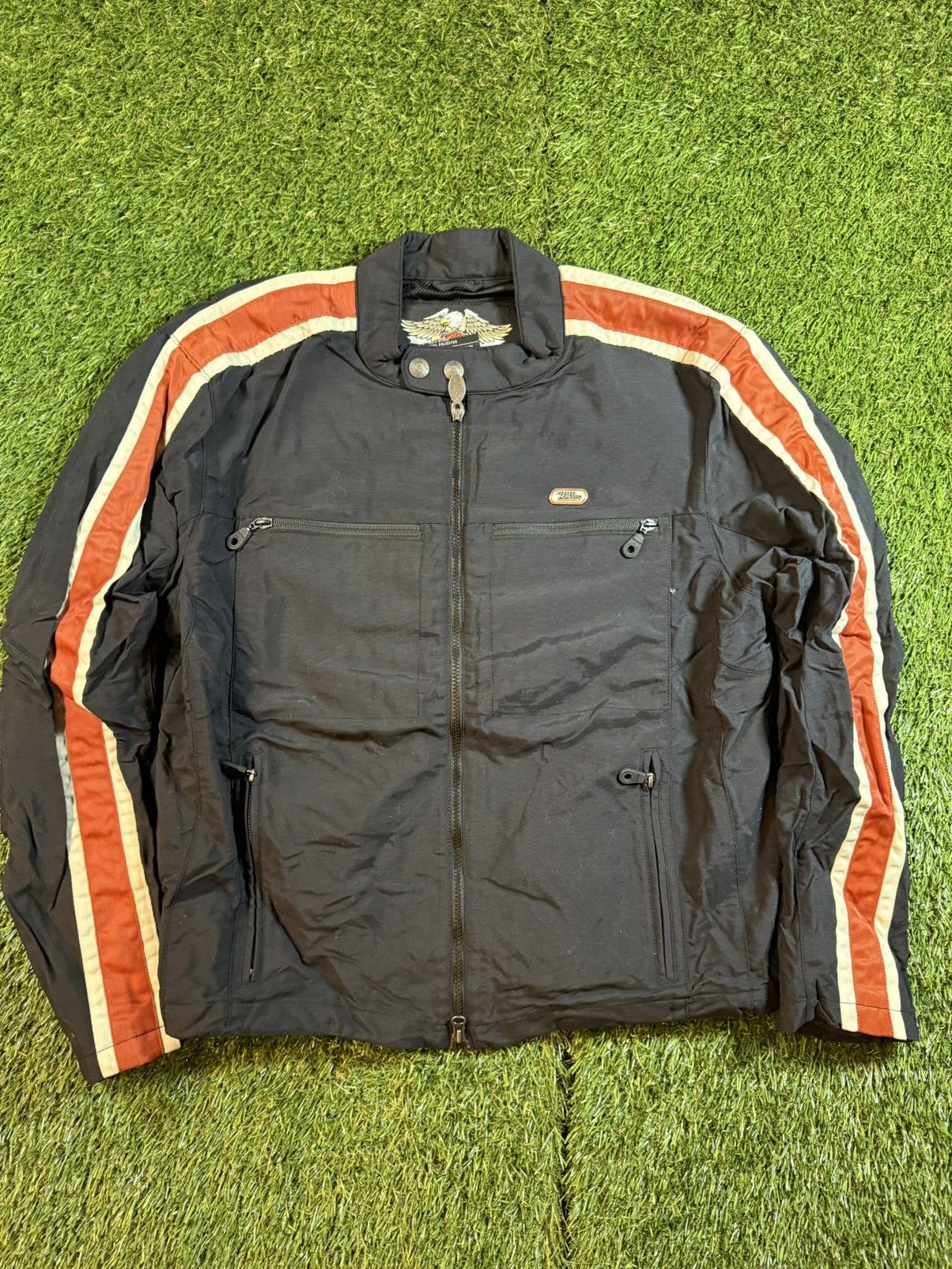 Harley Davidson Vintage 90s Harley Davidson Biker Heavy Motorcycle Jacket Size US XL / EU 56 / 4 - 1 Thumbnail