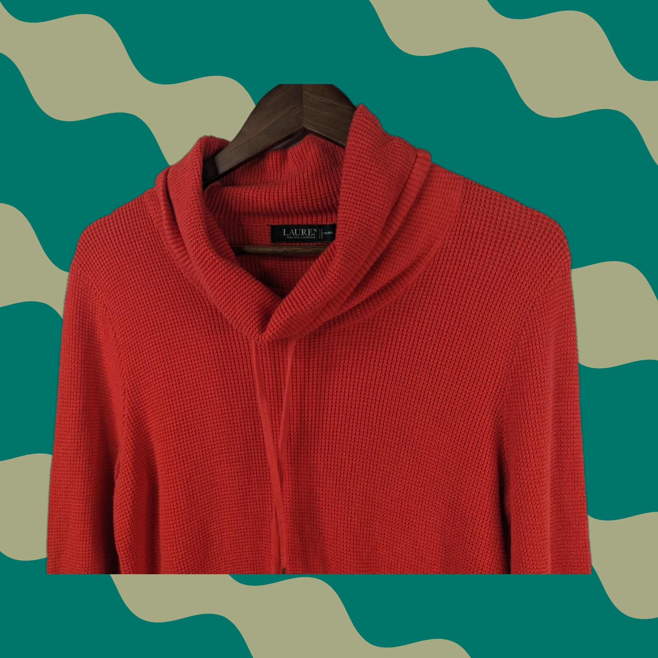 Ralph Lauren Lauren Ralph Lauren Sweater Womens Large Waffle Weave Coral Pullover Cowl Neck Size L / US 10 / IT 46 - 1 Thumbnail