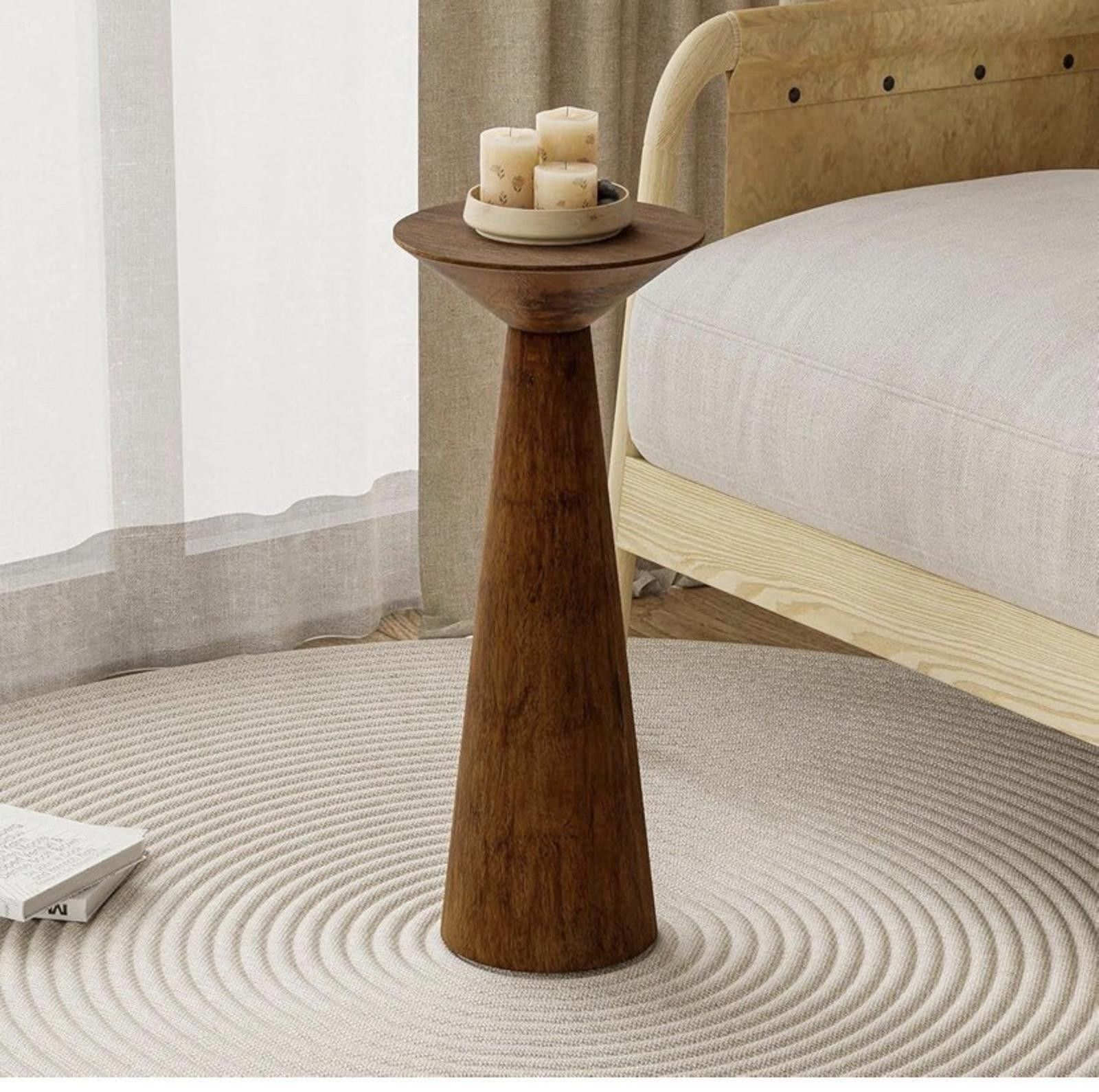 Other COZAYH Pedestal Tall Round Martini Table for Living Walnut Size ONE SIZE - 1 Thumbnail