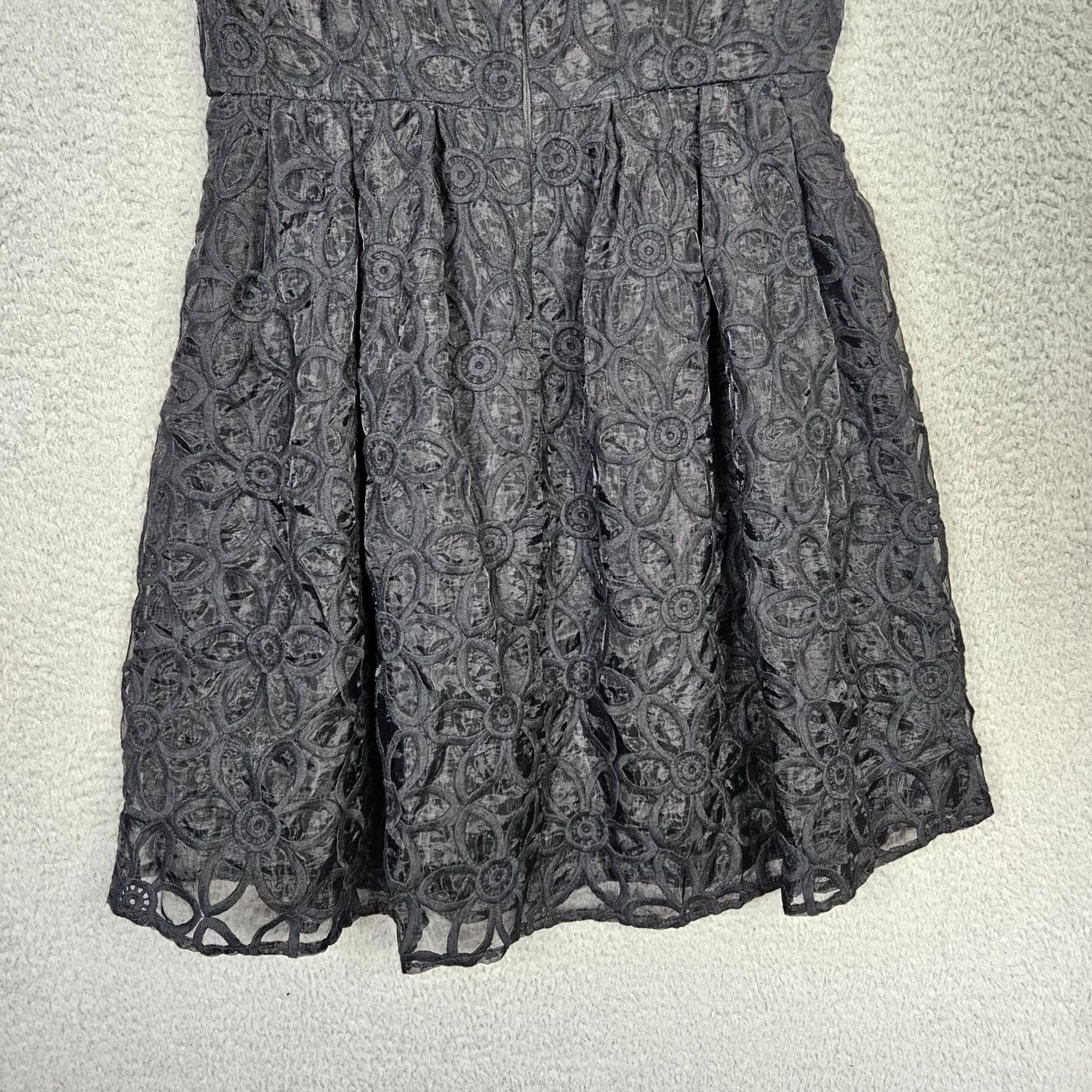 BB Dakota BB DAKOTA Women's Black Floral Lace Dress Sleeveless Round Neck Size 8 Holiday, Casual, A-Line, Polyester, Lace, Above the knee, Regular, Women Size M / US 6-8 / IT 42-44 - 7 Thumbnail