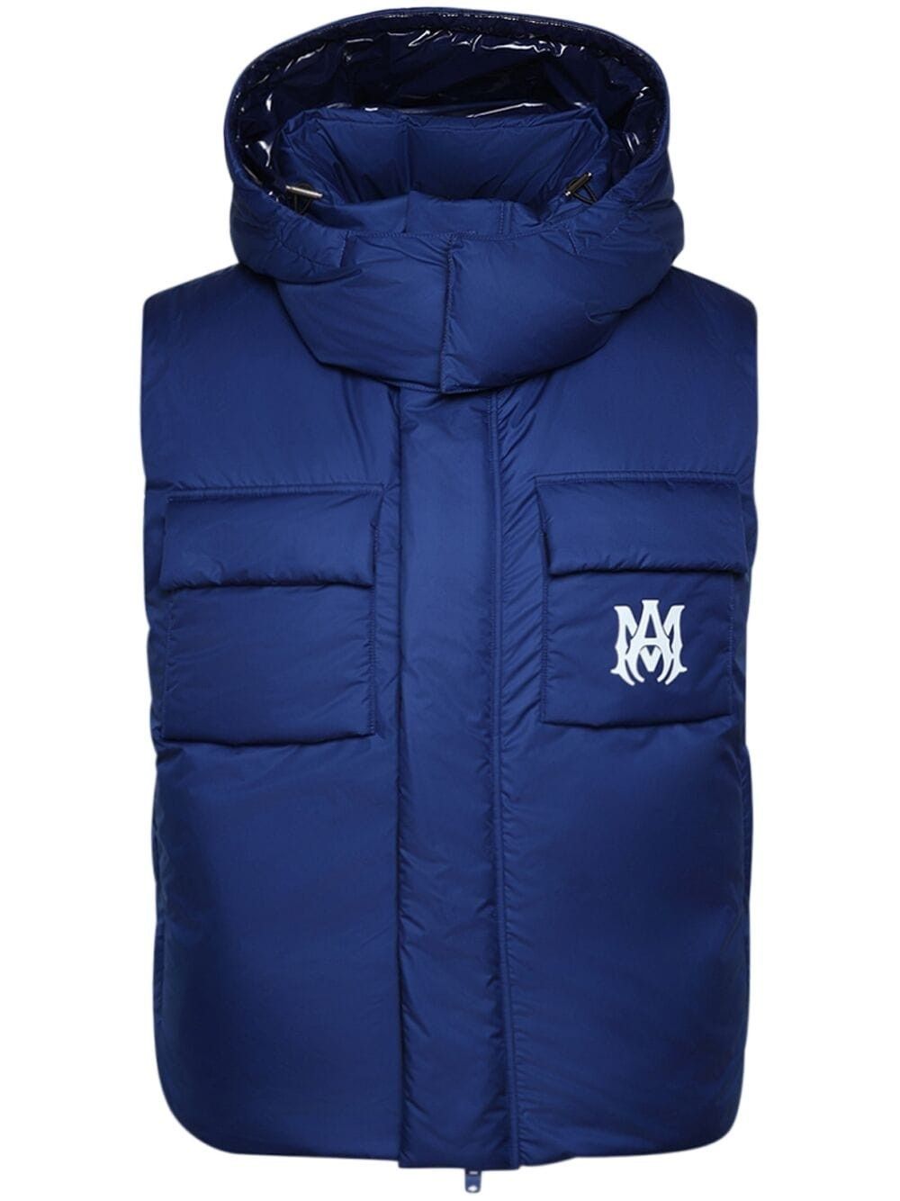 Amiri o1w1db11224 Logo-Embroidery Padded Gilet in Blue Size US S / EU 44-46 / 1 - 1 Thumbnail