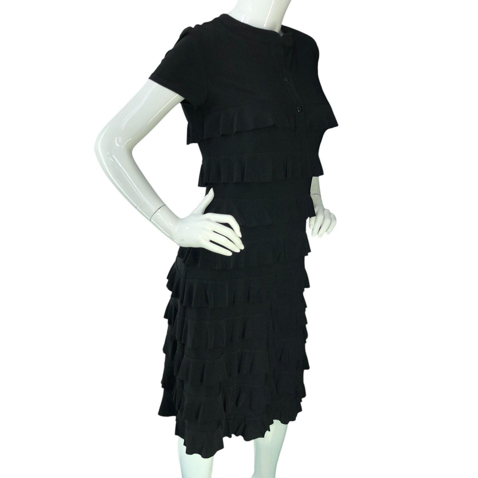 Joseph Ribkoff Joseph Ribkoff Dress 8 Short Sleeve Ruffle Tiered Knee Lngth Size M / US 6-8 / IT 42-44 - 10 Thumbnail