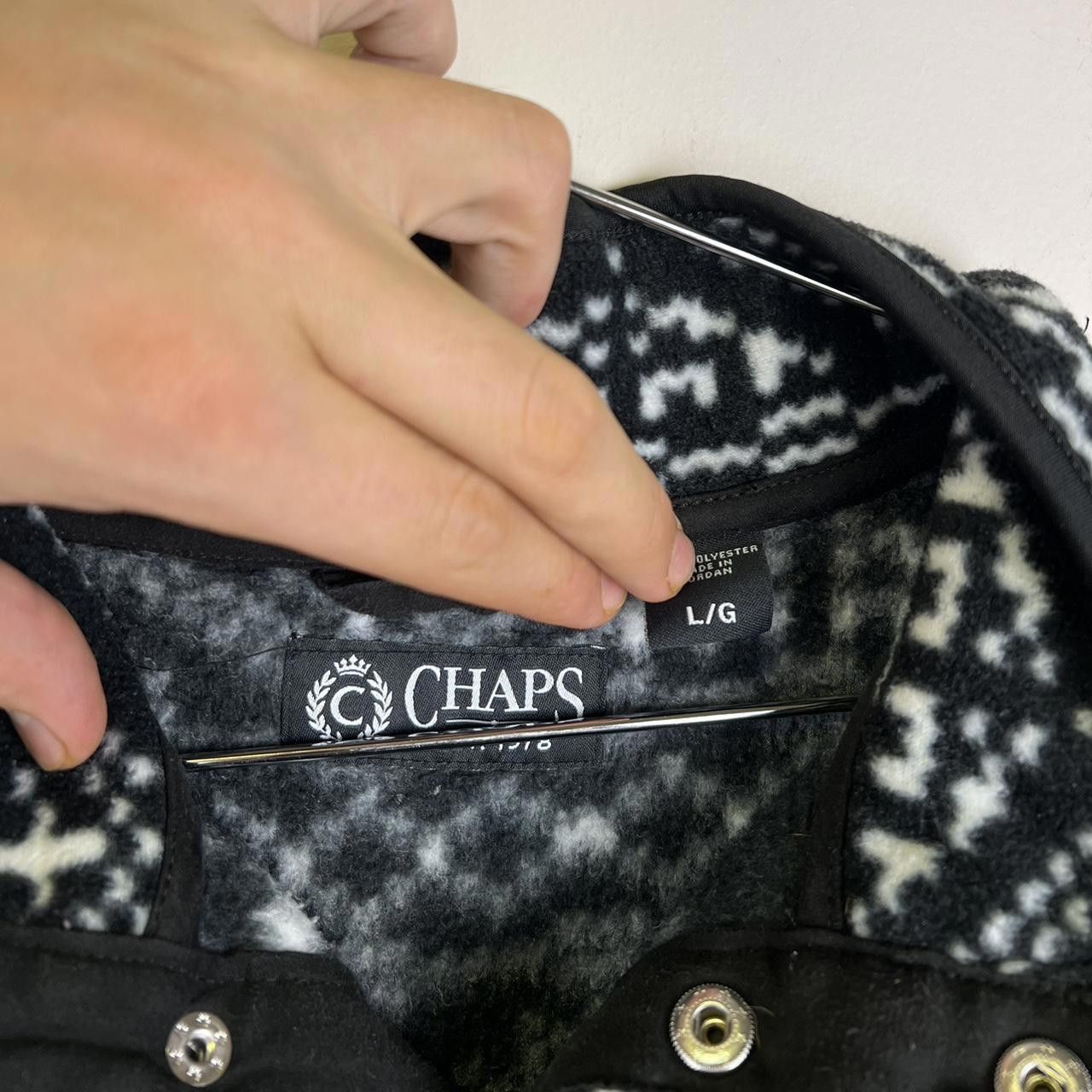 Chaps Chaps Colorful Winter Fleece Jacket Black and White Pattern Size US L / EU 52-54 / 3 - 3 Thumbnail