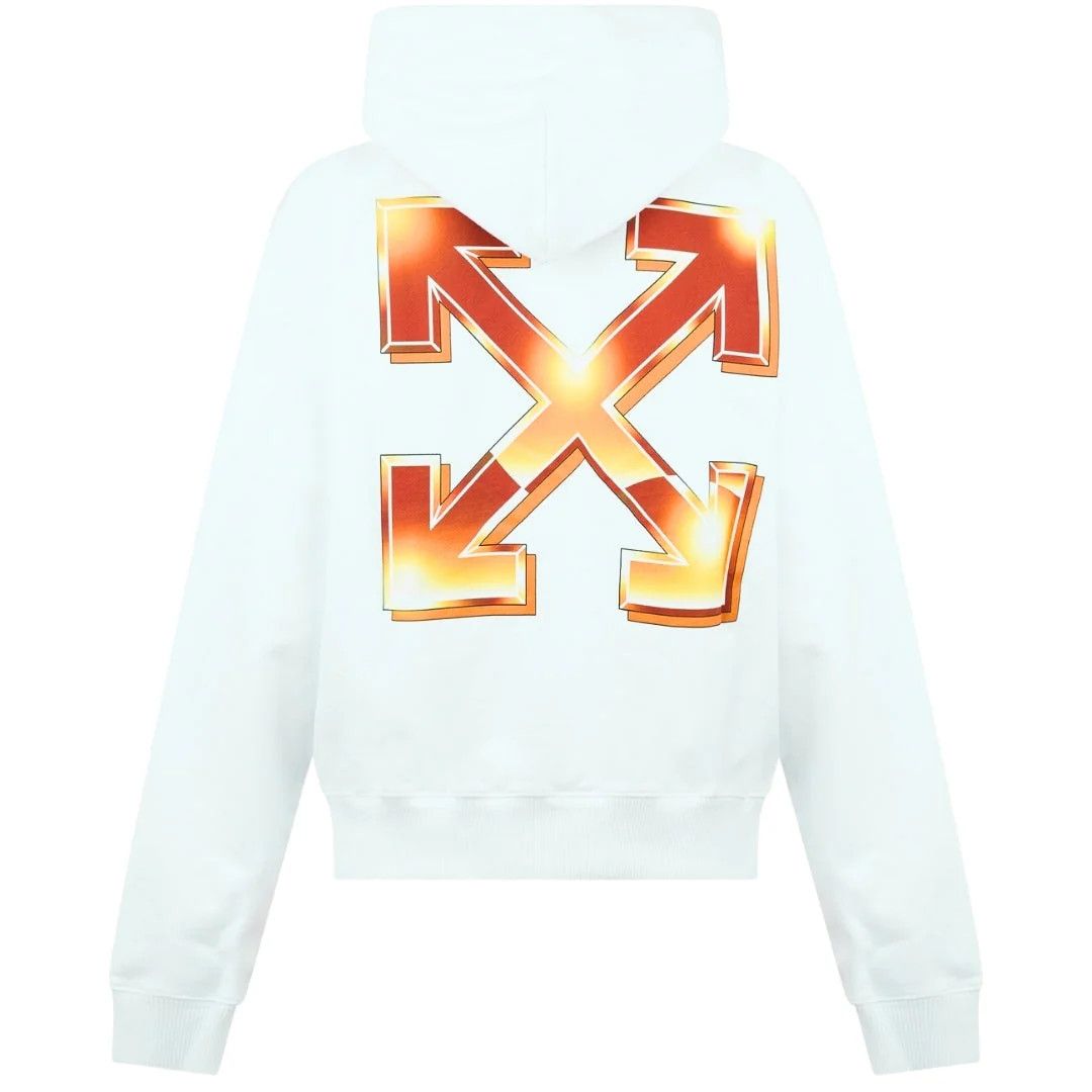 Off-White o1gr1nt1124 Orange Metal Arr Over Hoodie in White Size US XXL / EU 58 / 5 - 2 Thumbnail