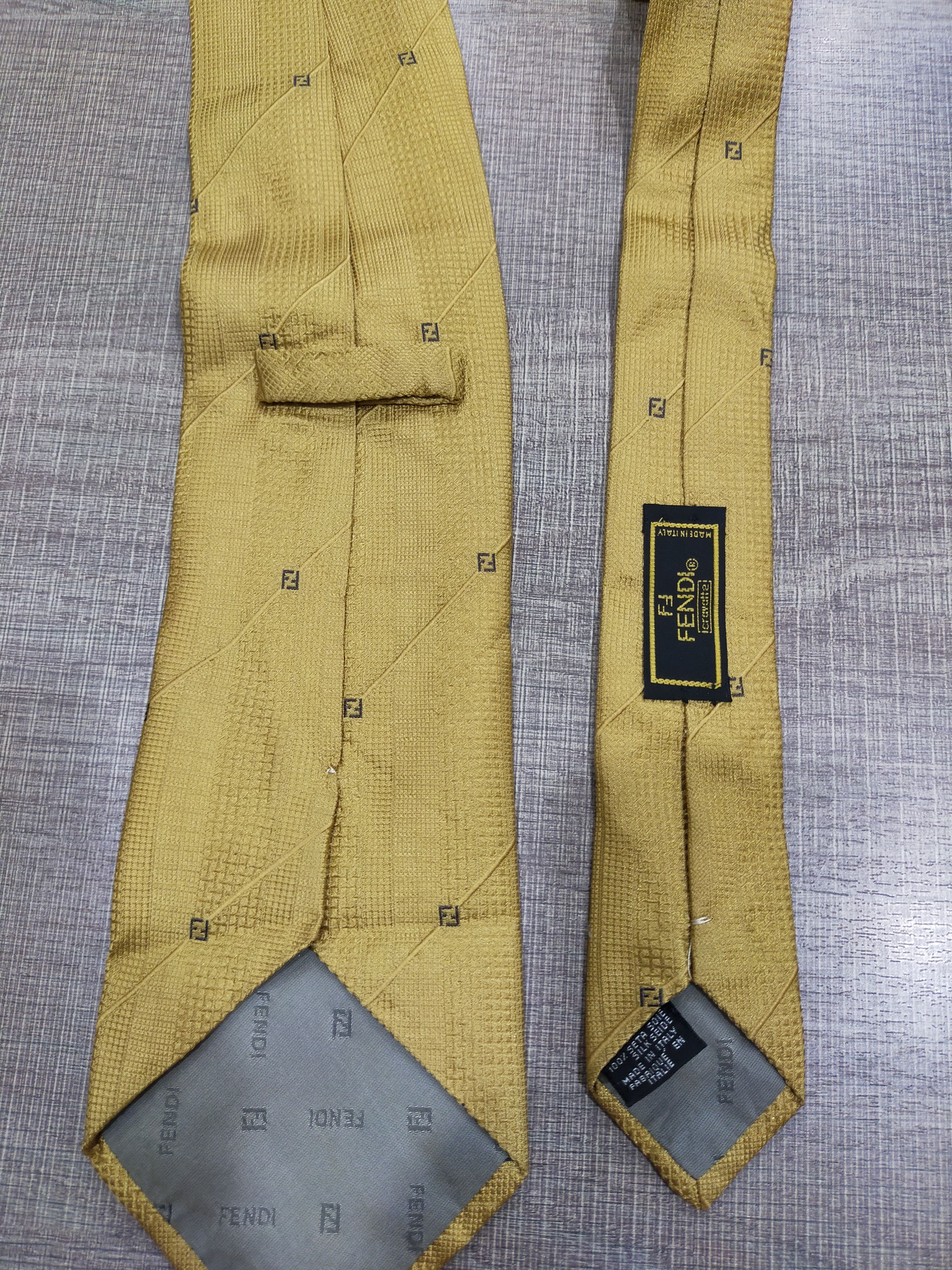 Fendi 🔥NICE !! VINTAGE FENDI MONOGRAM SILK TIE Size ONE SIZE - 2 Thumbnail