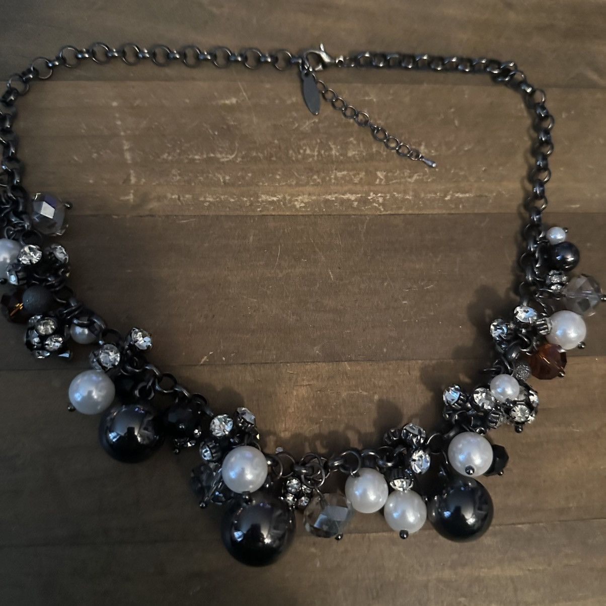 Other Natasha dark silver tone mixed bead statement necklace Size ONE SIZE - 2 Thumbnail
