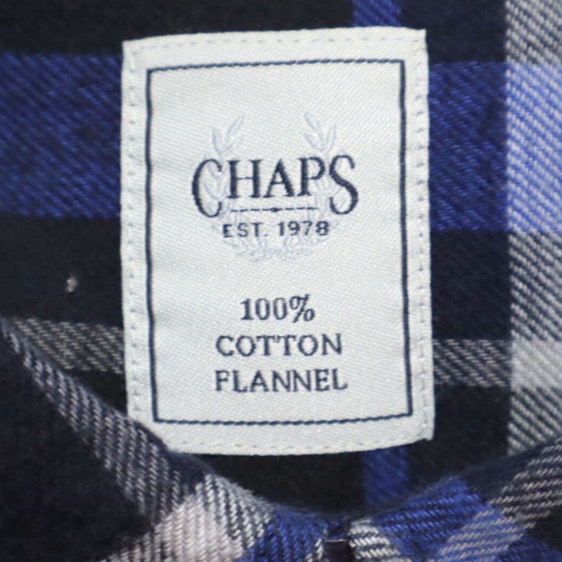 Chaps Chaps Shirt Navy Blue Plaid Flannel Double Brushed Long Sleeve Button Down M Men Size US M / EU 48-50 / 2 - 6 Thumbnail