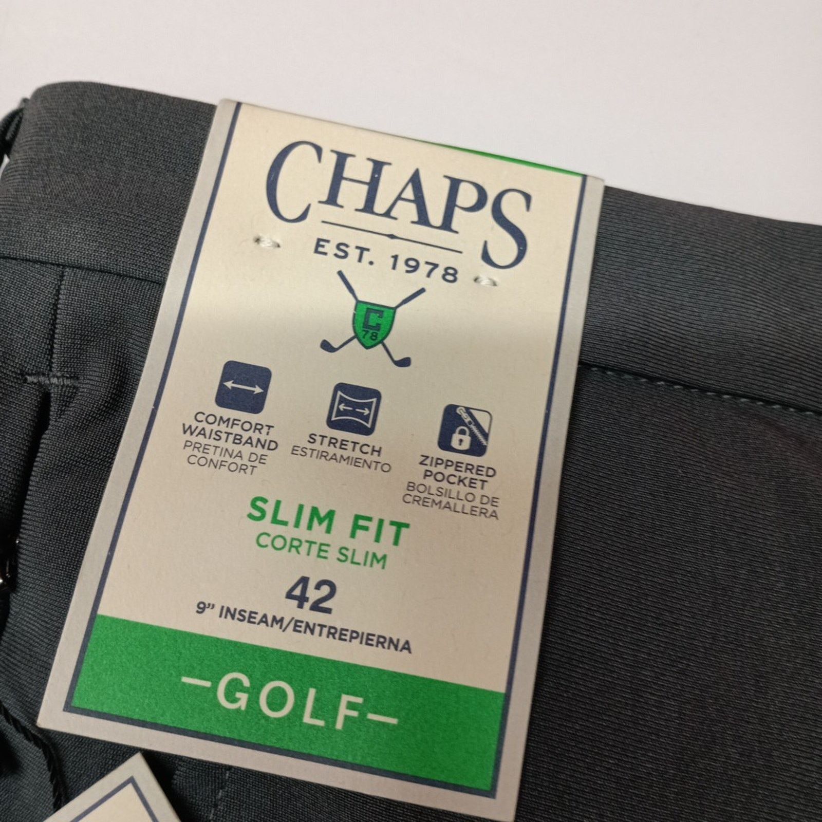 Chaps Chaps Golf Shorts Men's 42 Gray Slim Fit 9" Inseam Stretch Size US 42 / EU 58 - 2 Thumbnail