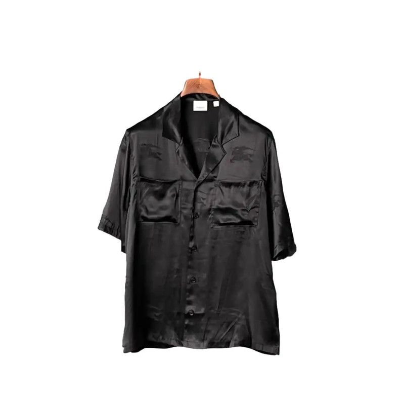 Burberry Burberry Men's Black Silk Short Sleeve Shirt Size US XXL / EU 58 / 5 - 1 Thumbnail