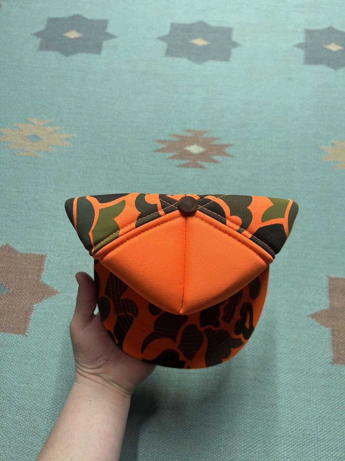 Vintage Vtg SnapBack hat blaze orange camo hunting camouflag trucker Size ONE SIZE - 3 Thumbnail