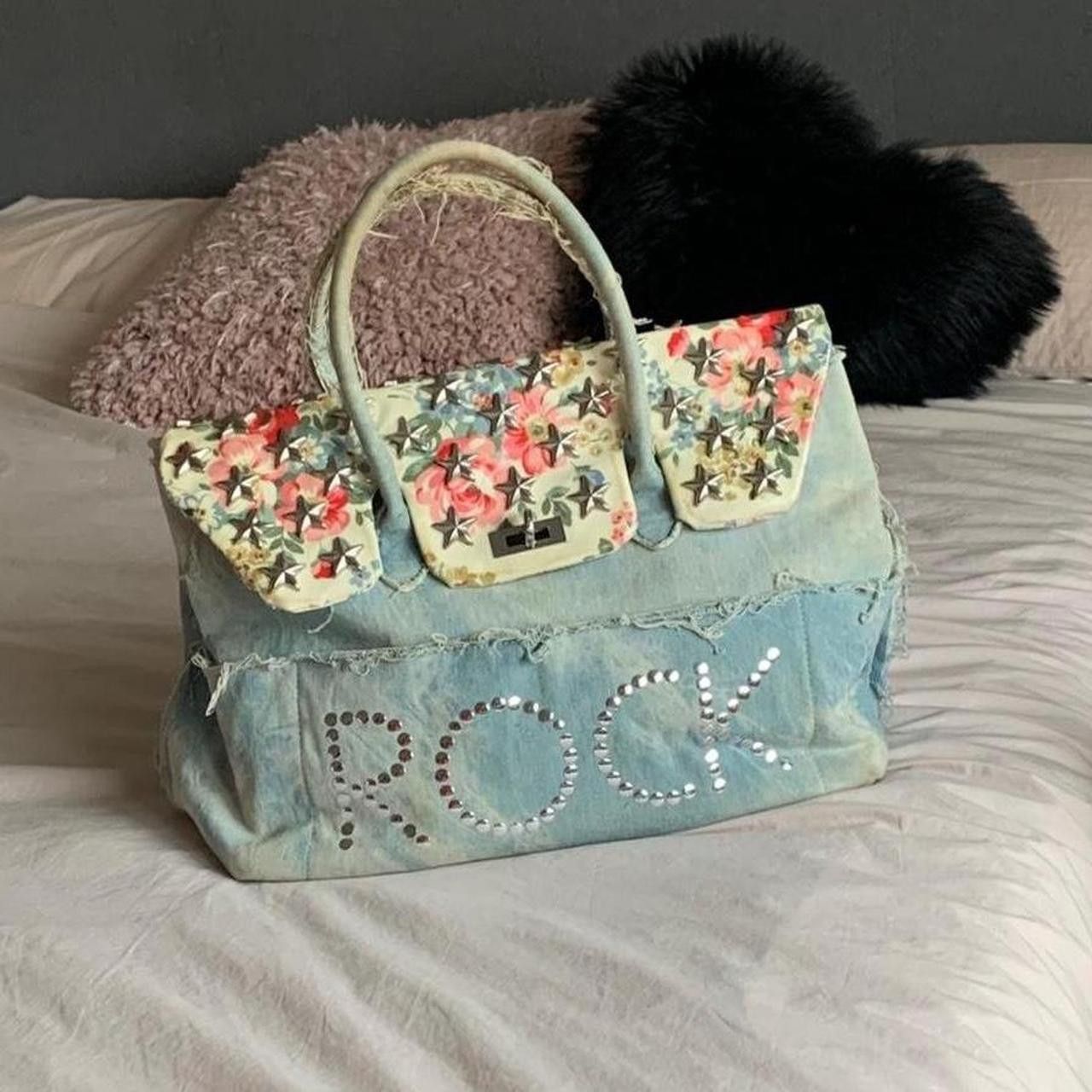 Hysteric Glamour Vintage Floral Denim Firkin Bag Size ONE SIZE - 3 Thumbnail