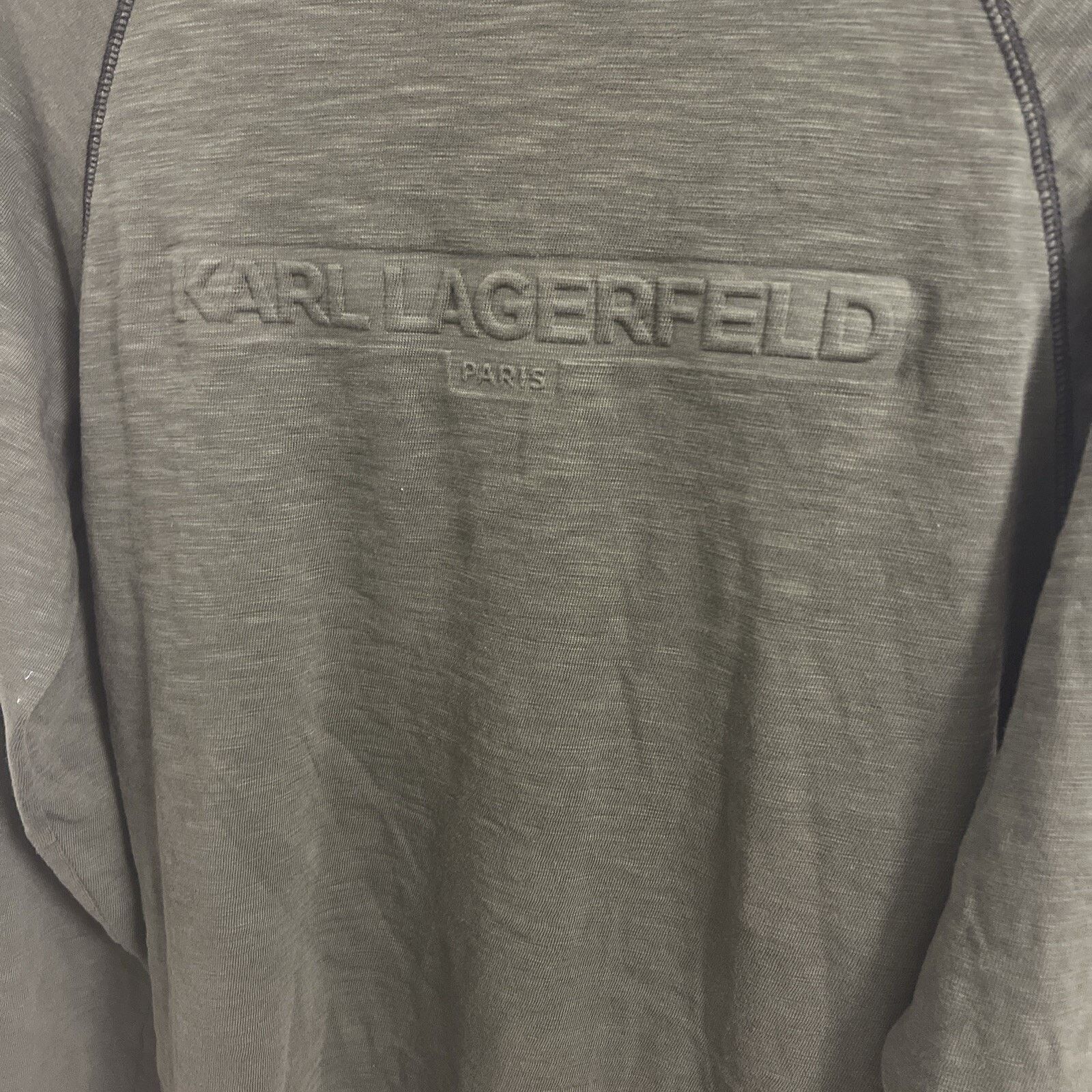 Karl Lagerfeld Karl Lagerfeld Graphic Long Sleeve Tee Shirt XS Army Green Size US XS / EU 42 / 0 - 2 Thumbnail