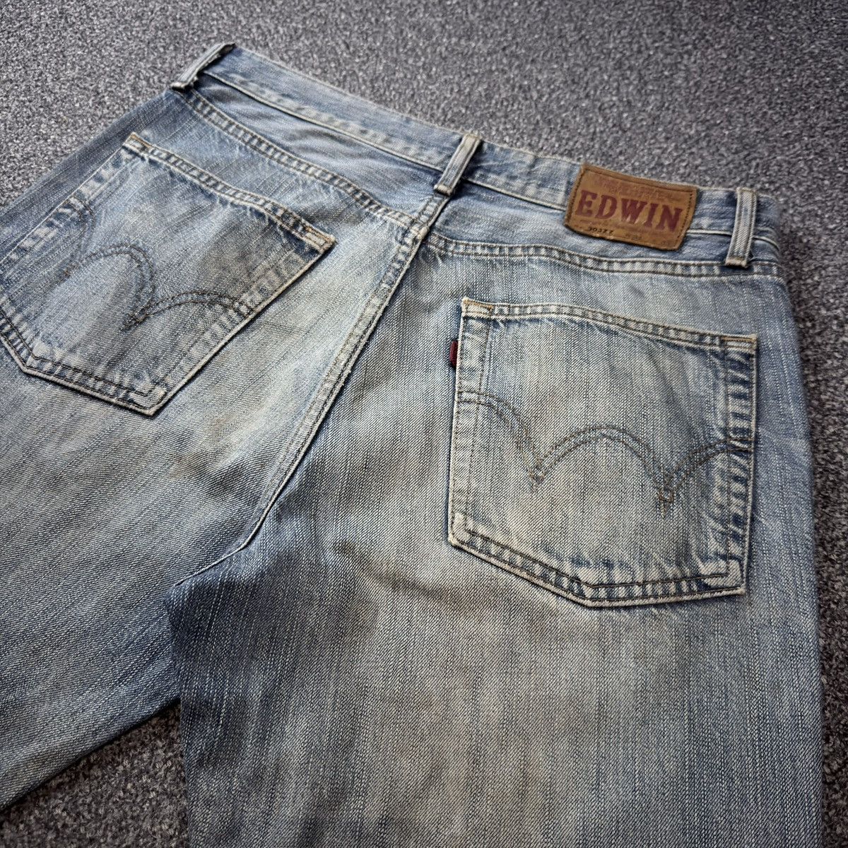 Edwin Vintage 90s Edwin 503 Rebel Distressed Dirty Wash Fade Denim Size US 34 / EU 50 - 8 Thumbnail