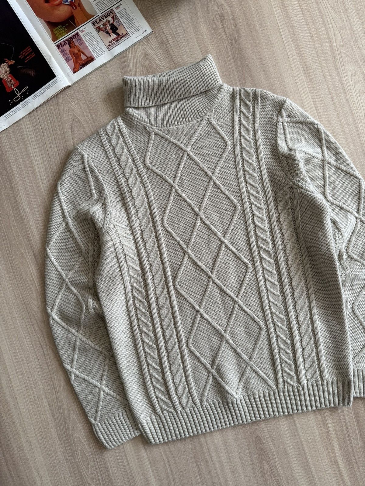 Folk Vintage Folk Golf Sweater Knit Wool Japanese Style Size US L / EU 52-54 / 3 - 3 Thumbnail