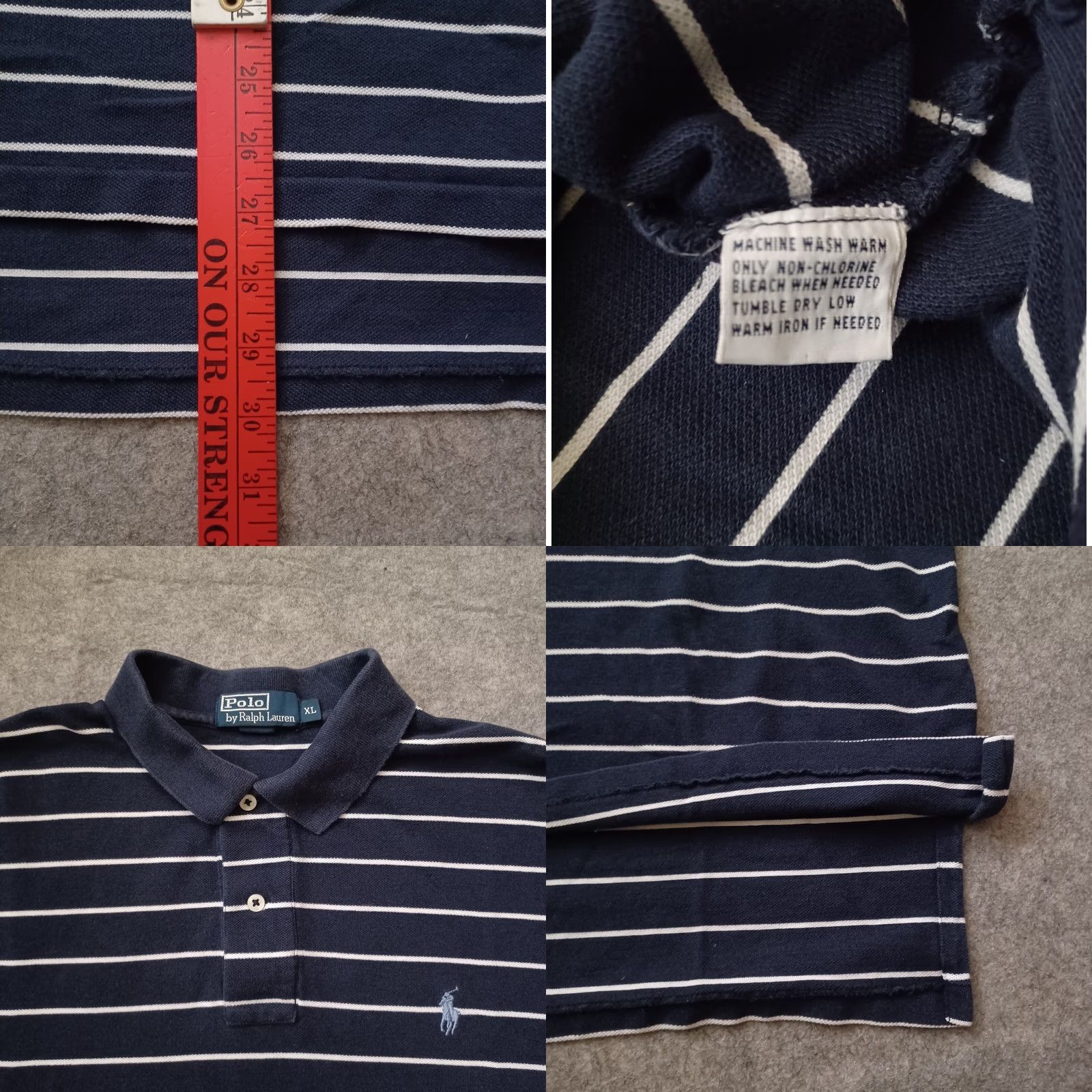 Polo Ralph Lauren VINTAGE Polo Ralph Lauren Shirt Men XL Blue White Stripe Pony Logo Short Sleeve Size US XL / EU 56 / 4 - 8 Thumbnail