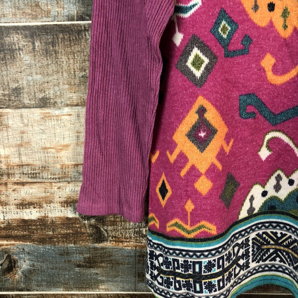 Homespun Knitwear × Japanese Brand Benevolent Pink art Knitwear #A2498 Size XL / US 12-14 / IT 48-50 - 7 Thumbnail