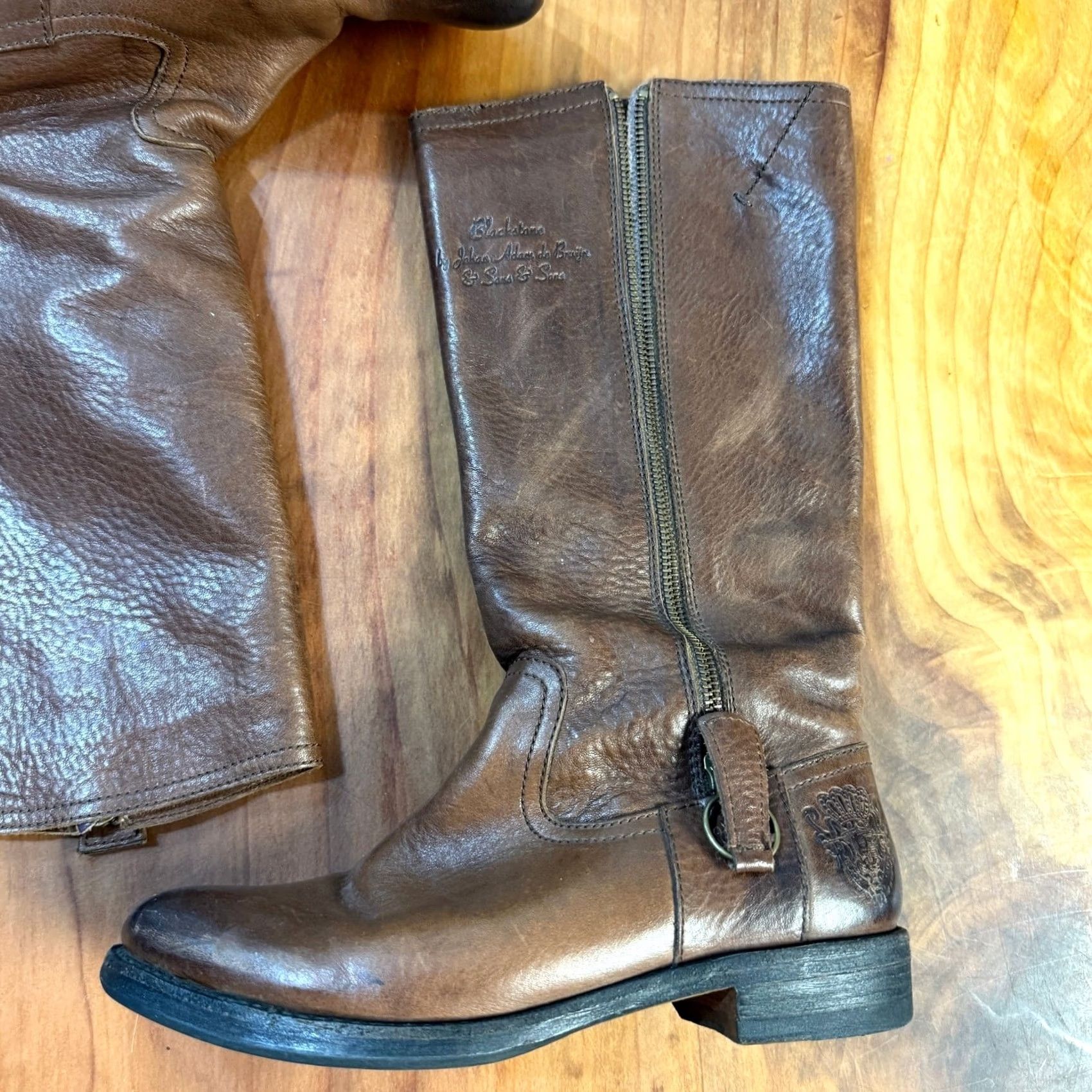 Vintage Blackstone Boots Leather 6 Lace Up Mid-Calf Combat Boot Brown 37 US 6 Women's Casual Winter Fall Spring Size US 7 / IT 37 - 2 Thumbnail