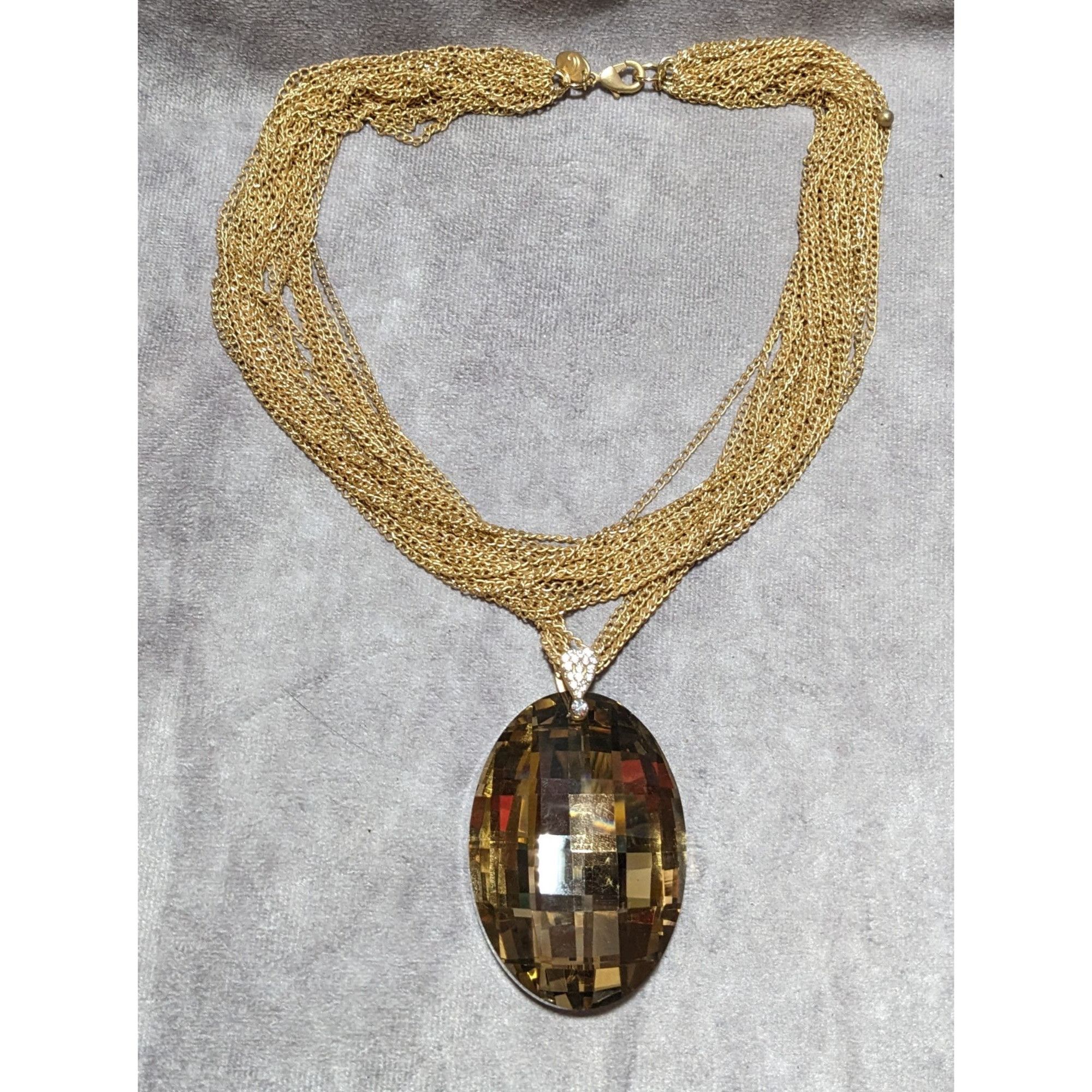 Other Charming Charlie Gold Glam Glass Necklace Size ONE SIZE - 16 Thumbnail