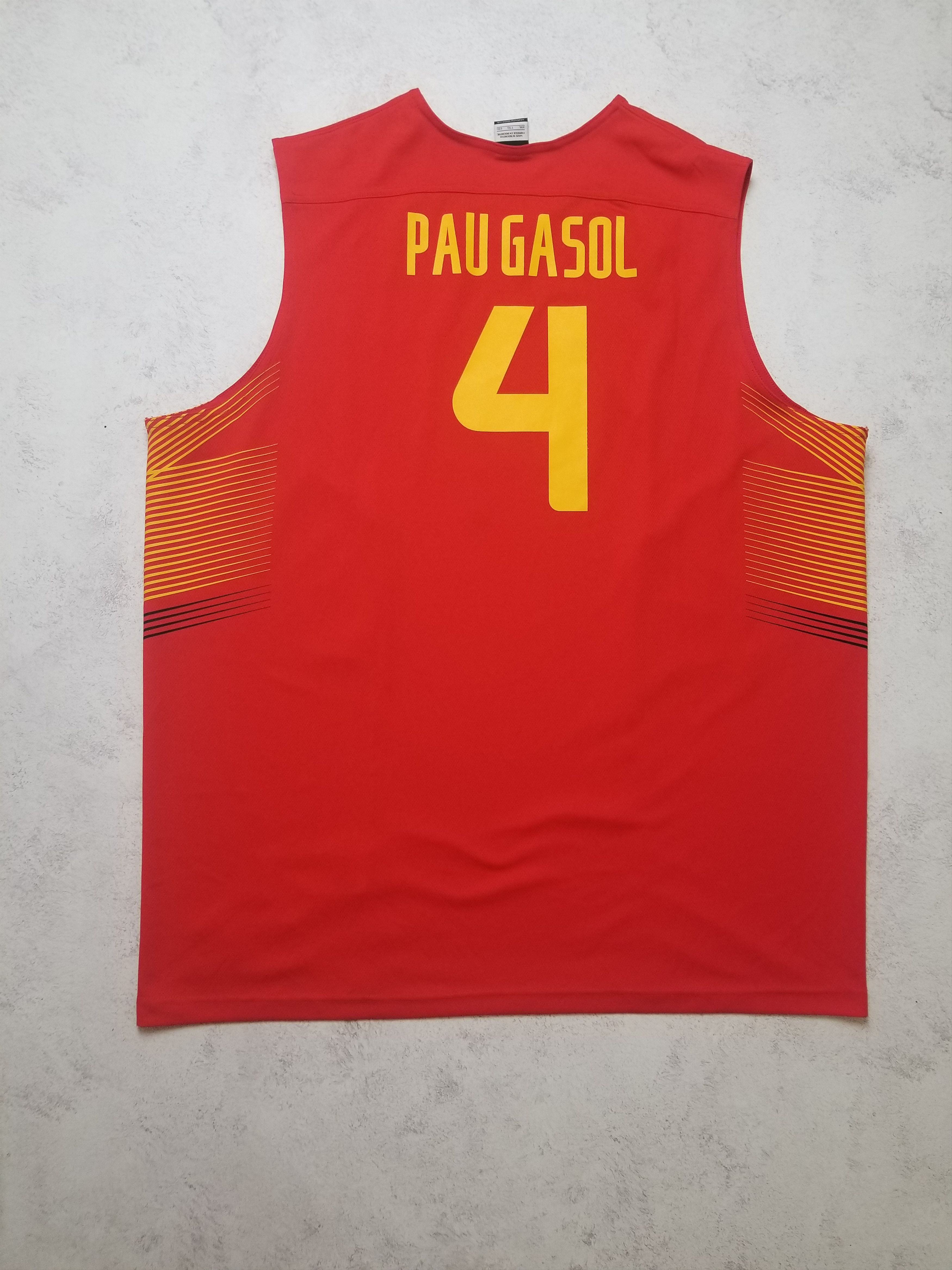 Nike SPAIN ESPANIA #4 PAU GASOL 2014-2015 BASKETBALL SHIRT JERSEY Size US XXL / EU 58 / 5 - 2 Thumbnail