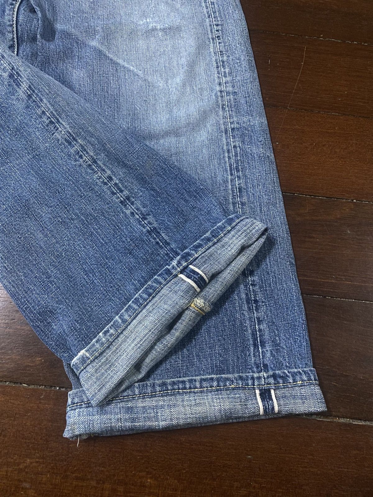 Warehouse Vintage PHERROWS distressed denim wide leg selvedge Size US 34 / EU 50 - 8 Thumbnail