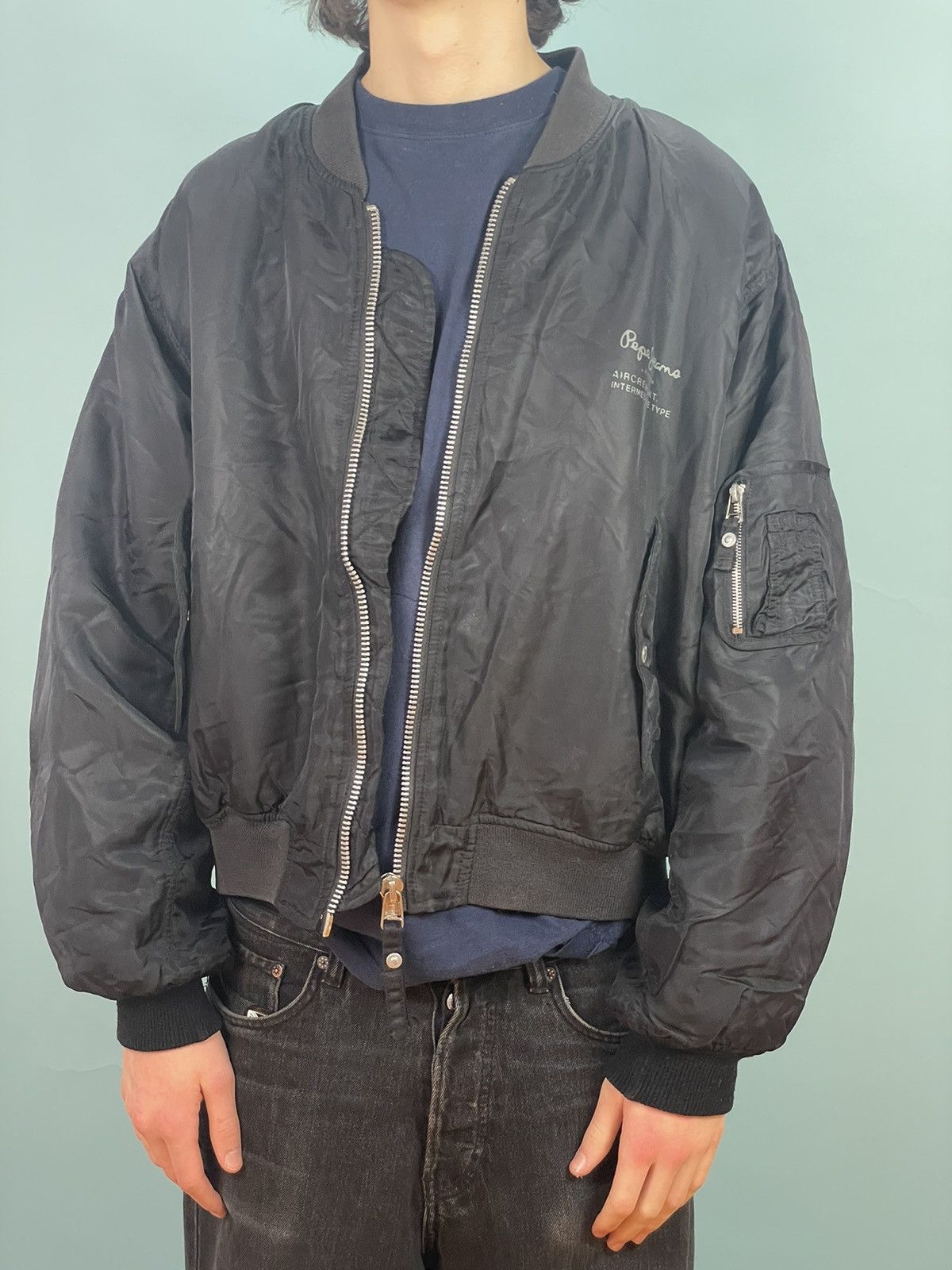 Vintage Flight jacket Vintage militairy Bomber Jacket Alpha Size US L / EU 52-54 / 3 - 3 Thumbnail