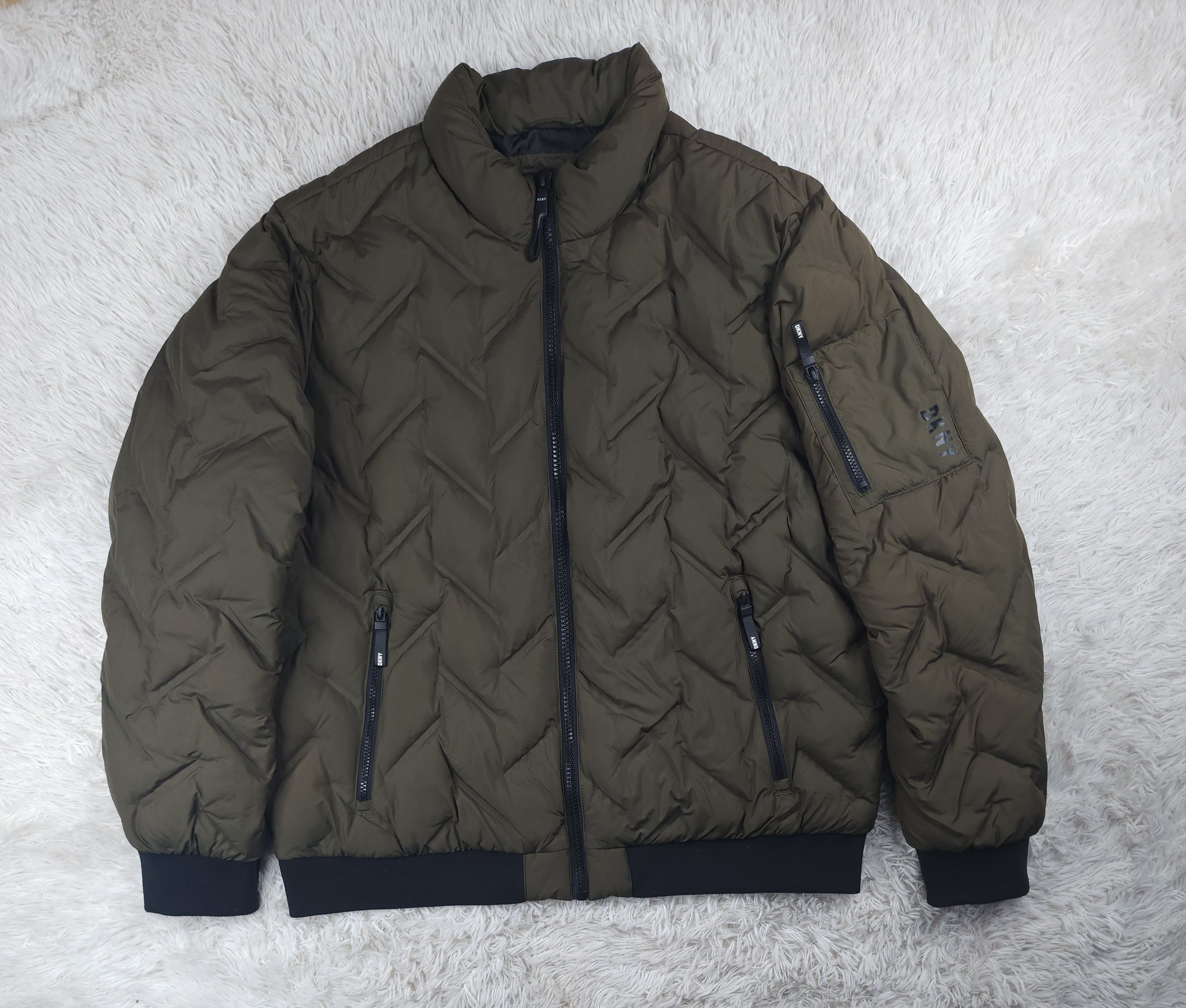 DKNY DKNY olive man puffer jacket Size US XL / EU 56 / 4 - 1 Thumbnail