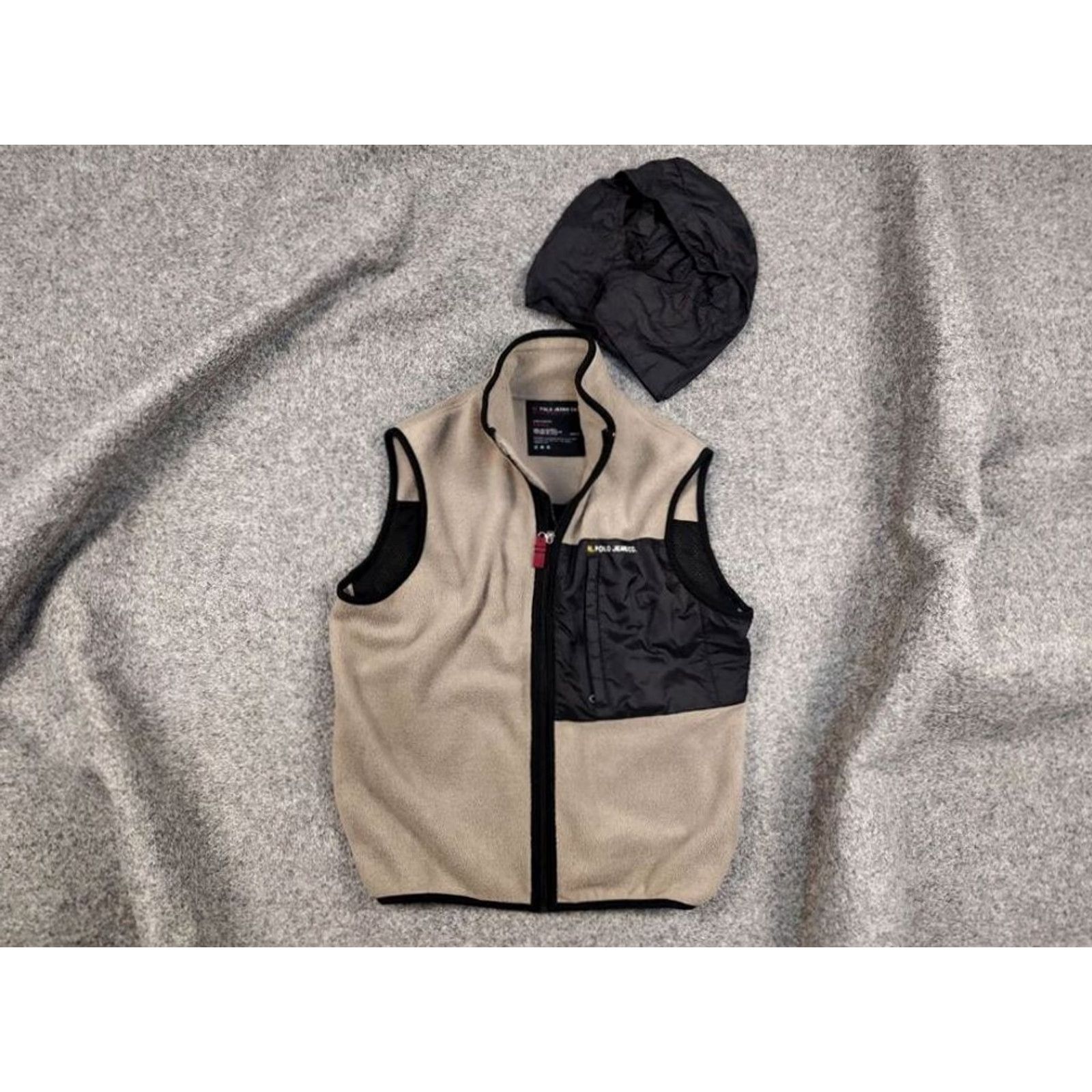 Ralph Lauren VINTAGE Ralph Lauren Polo Co Vest Casual Men S Beige Fleece Zip Removable Hood 90s Pattern Solid Size US S / EU 44-46 / 1 - 2 Thumbnail