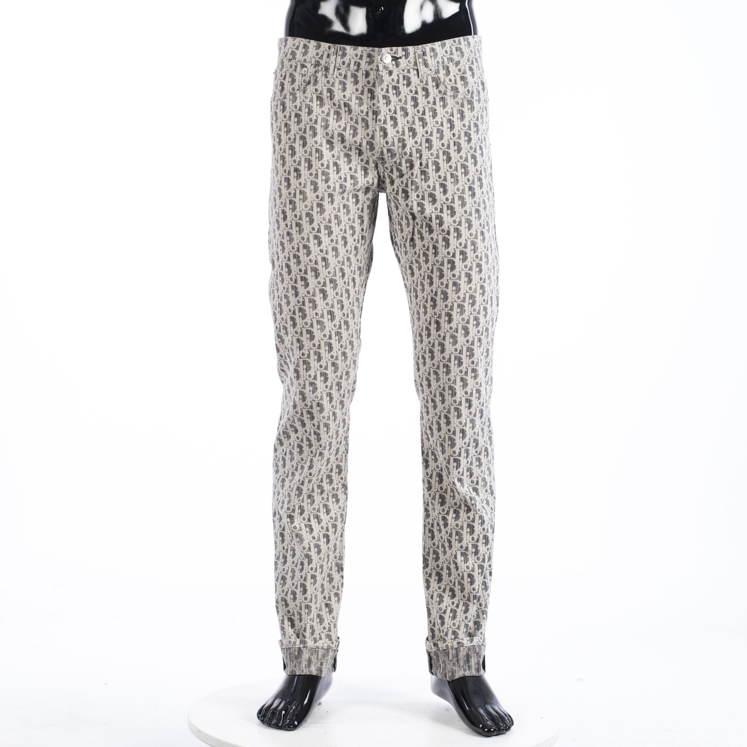 Dior Slimfit Dior Oblique Jeans In Black & White Cotton Size US 32 / EU 48 - 1 Thumbnail