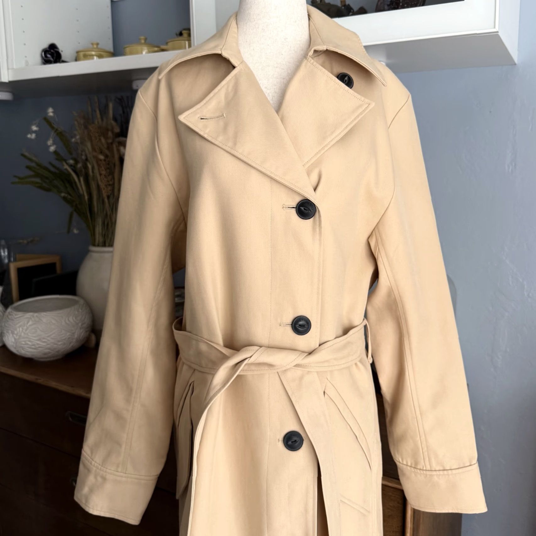 Rag & Bone Rag & Bone Trench Coat Women Beige Cotton Khaki Size M Classic Style 42”-47.5” 21” Pit to Pit Button Tie Coat Size M / US 6-8 / IT 42-44 - 2 Thumbnail